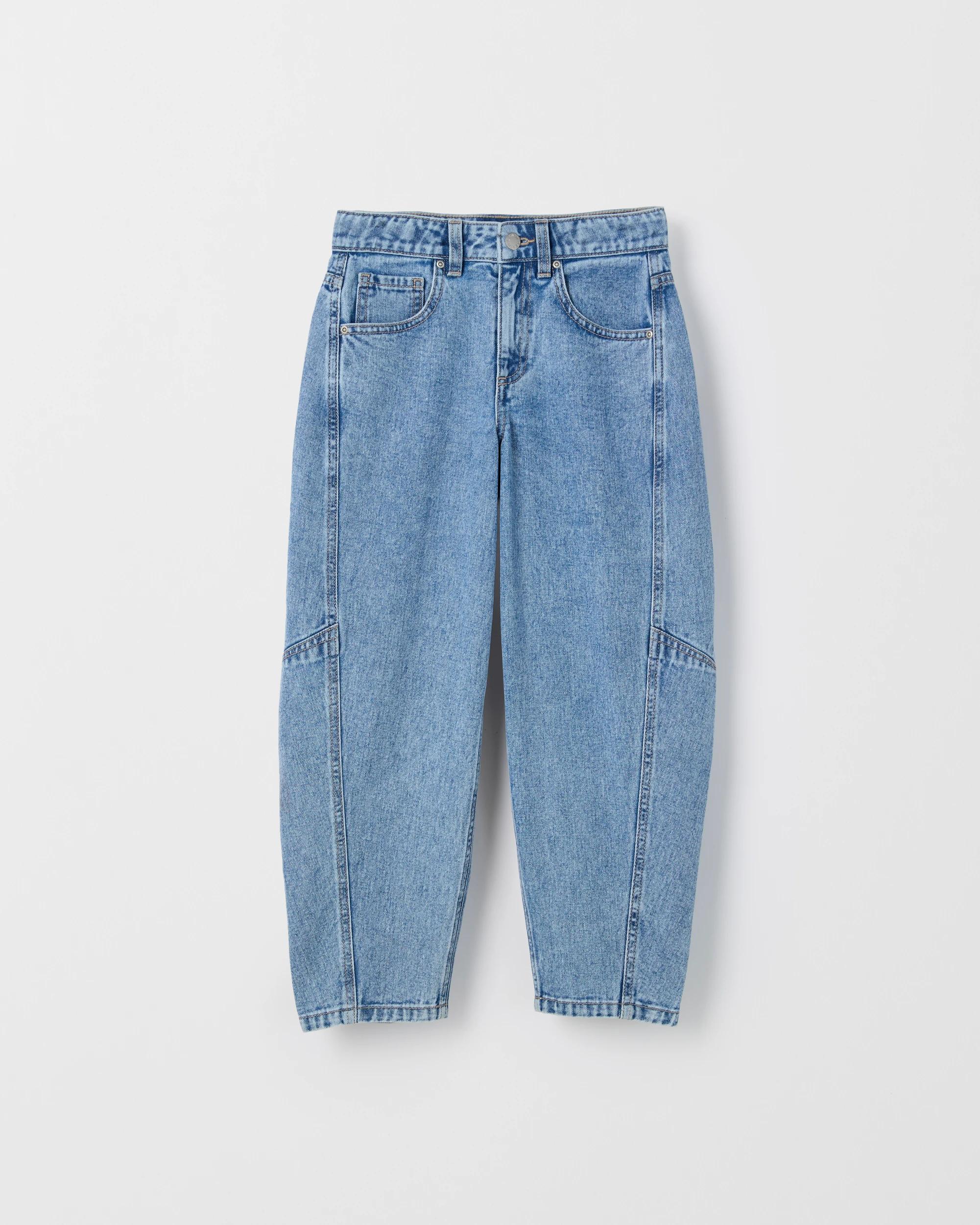 1 Target Denim Barrel Leg Denim Jeans BLUE WASH, 1 of 1