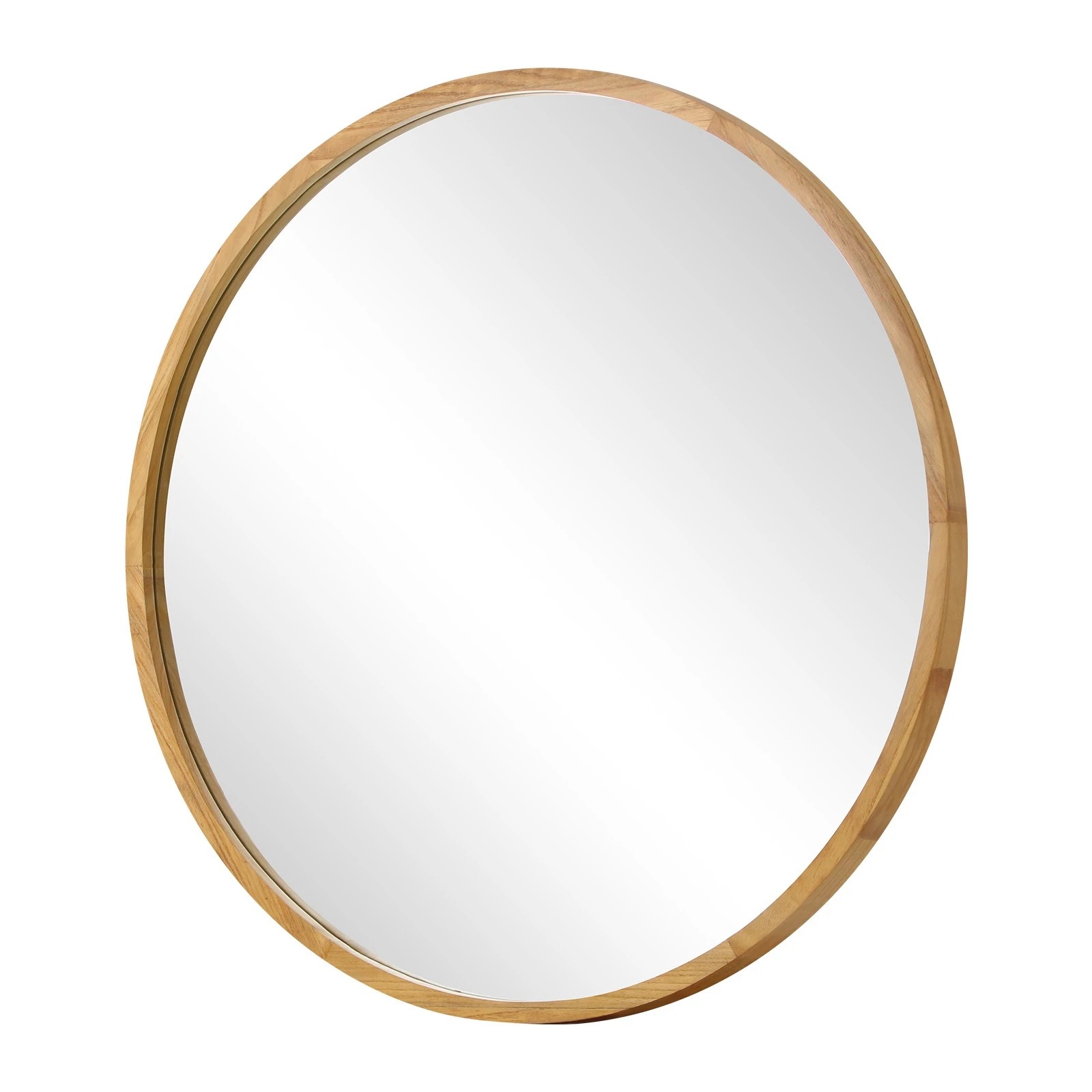 1 Oikiture Wall Mirrors Round Large Makeup Mirror Vanity Home Decor 90cm - Natural, 1 of 9