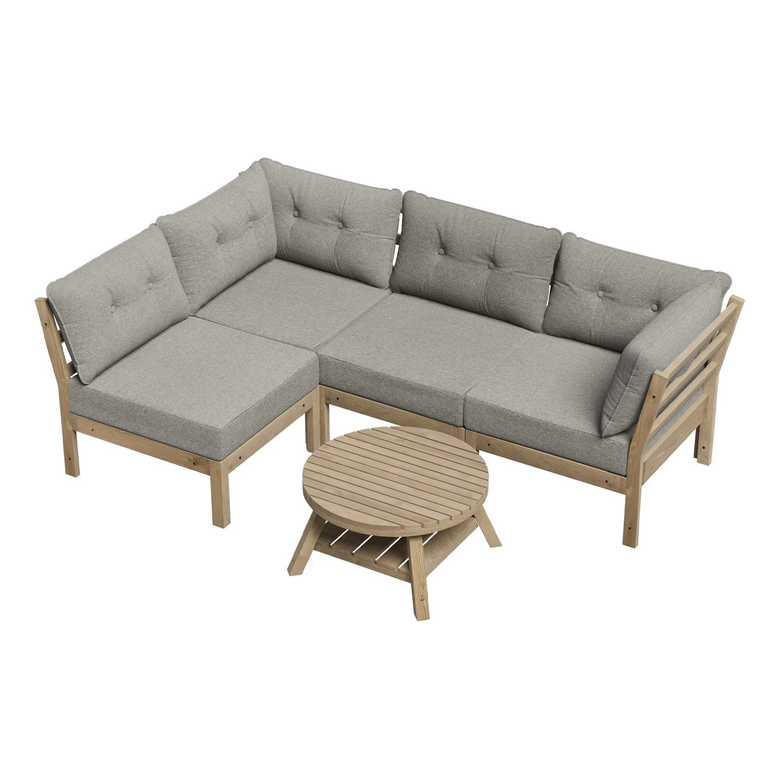 1 Livsip 4 Seater Outdoor Sofa Set Lounge Setting - Beige, 1 of 8