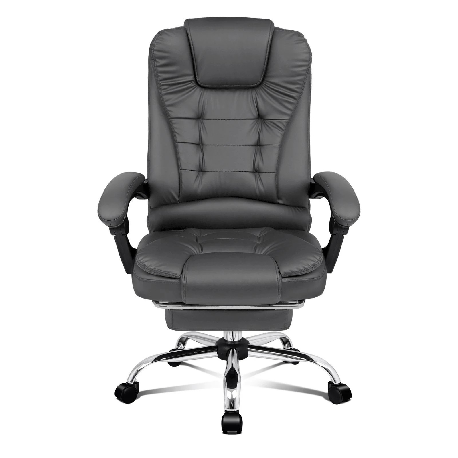 5 Alfordson Office Chair Gaming Executive Computer Racer Footrest PU Leather Seat - Grey, 5 of 10