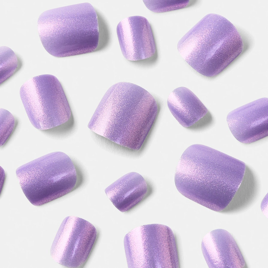 4 OXX Junior 24 Pack Kids Pre-Glued Stick-On Nails - Purple Iridescent, 4 of 5