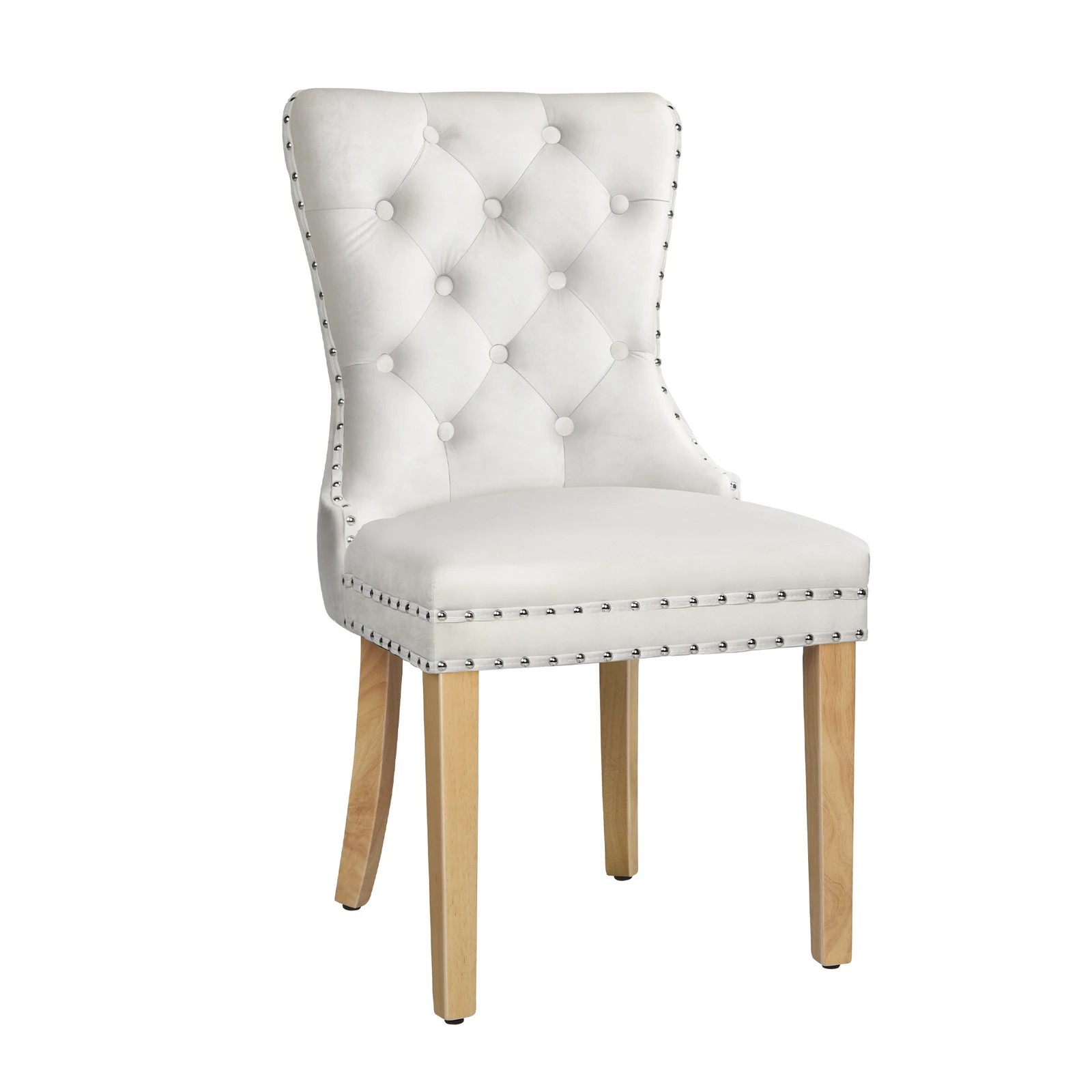 4 Alfordson 2x Dining Chairs Kitchen Lounge Velvet - White, 4 of 4