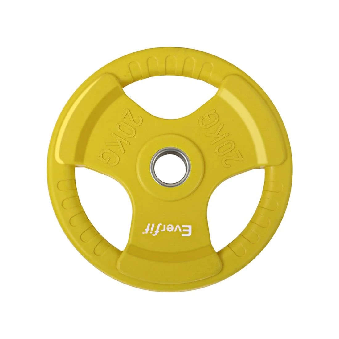 3 Everfit Weight Plates Olympic 20kg Dumbbell Barbell Plate Weight Lifting Home Gym - Yellow, 3 of 6