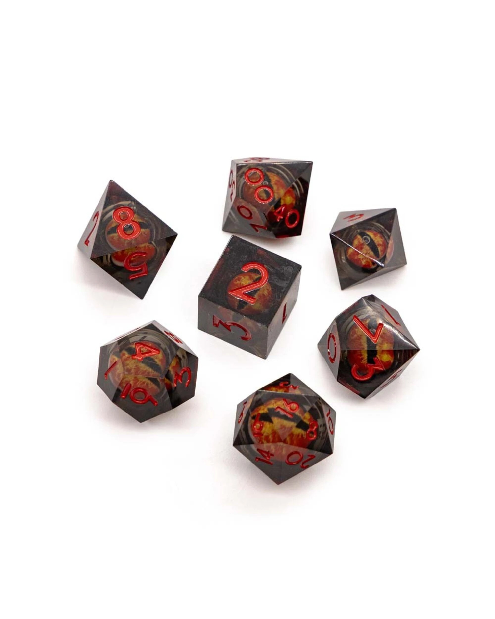 4 Dragon Eye Dice Set with Wood Box - Black, 4 of 4