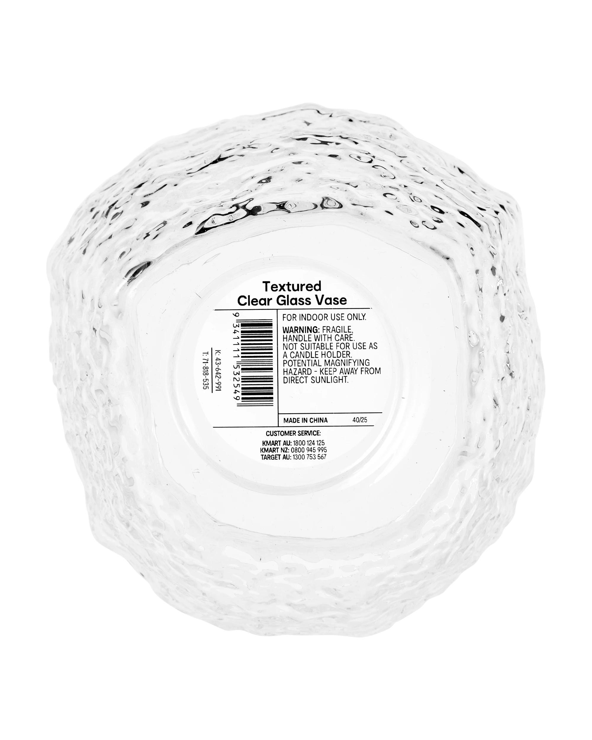 5 Textured Clear Glass Vase, 5 of 5