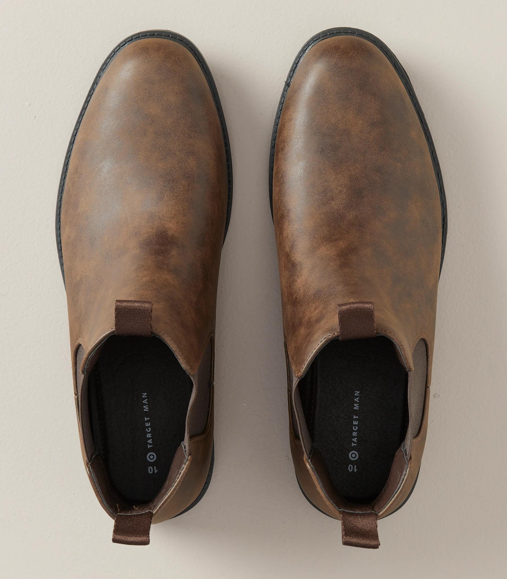 1 Target Mens Cleated Pu Chelsea Boots - Troy BROWN, 1 of 4