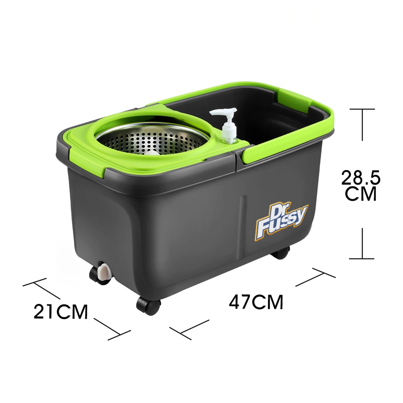 1 Dr FUSSY Stainless Steel Microfiber 360 Spin Mop 10L, 1 of 5