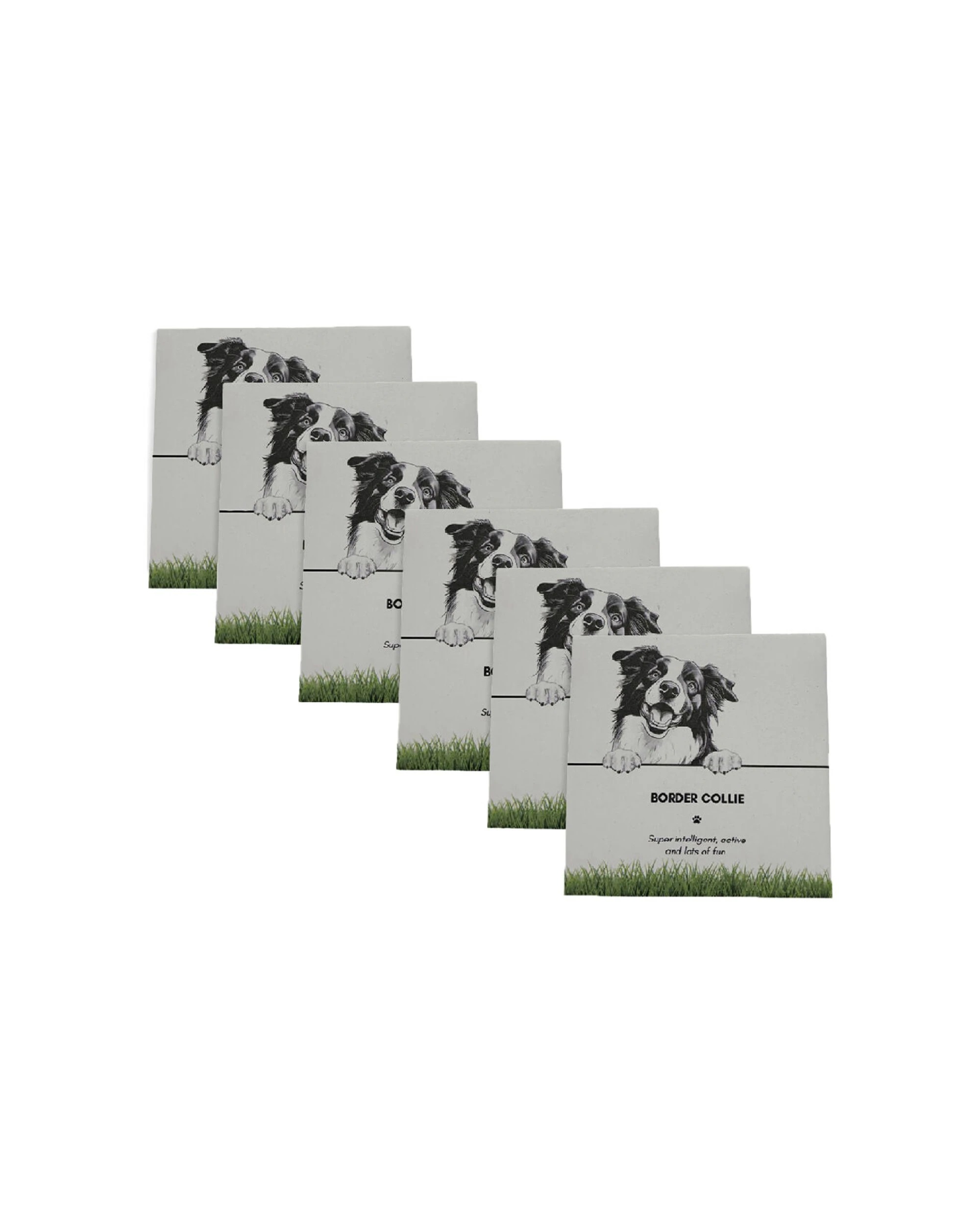 1 Bramble Bay 6PK Pet Kitchen Coaster Border Collie Dog Lover Set - Multi, 1 of 2