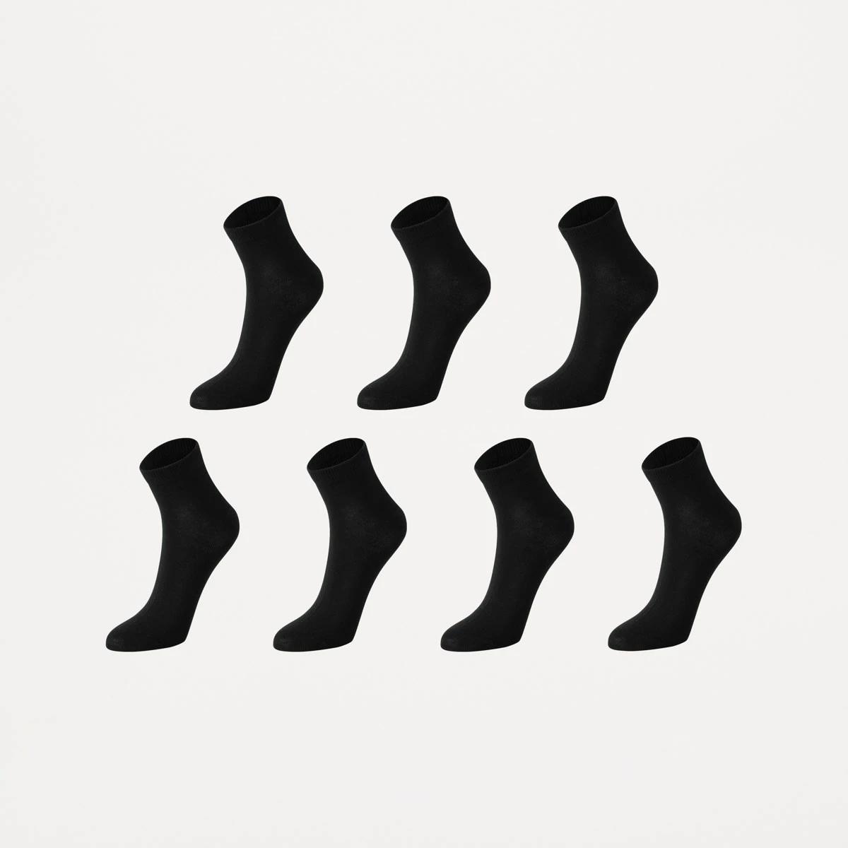 1 7 Pack Plain Anklets Black, 1 of 3