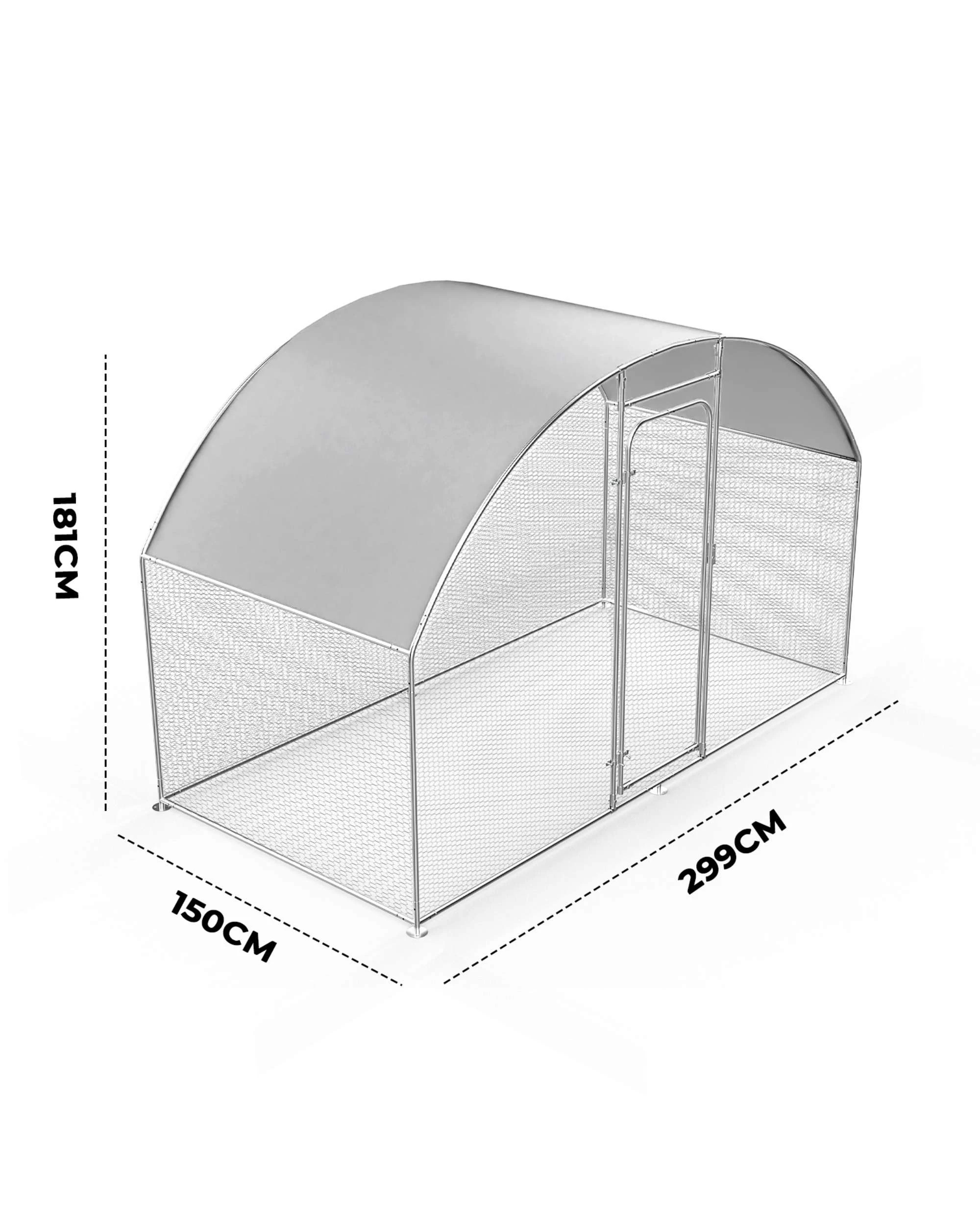 8 Advwin Walk-in Large Chicken Coop Poultry Cage 150x299cm, 8 of 8