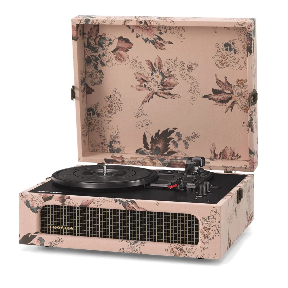 3 Crosley Voyager Bluetooth Portable Turntable - Floral + Bundled Crosley Record Storage Display Stand - Pattern, 3 of 5