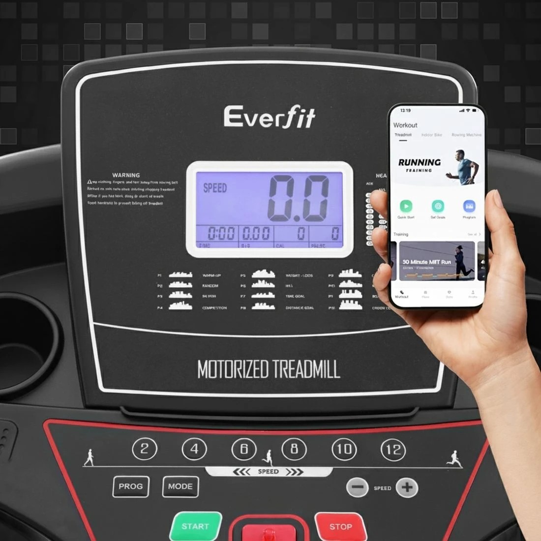 5 Everfit Treadmill Electric Home Gym Fitness Exercise Machine w/ Sit Up Bar - Black, 5 of 6