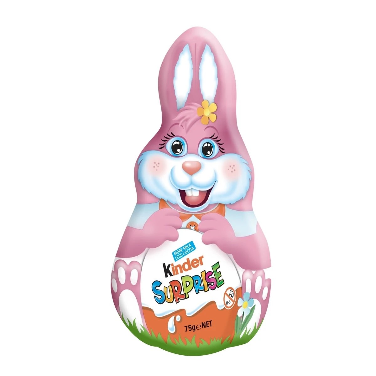 1 Kinder Surprise Milk Chocolate Easter Bunny 75g - Pink, 1 of 2