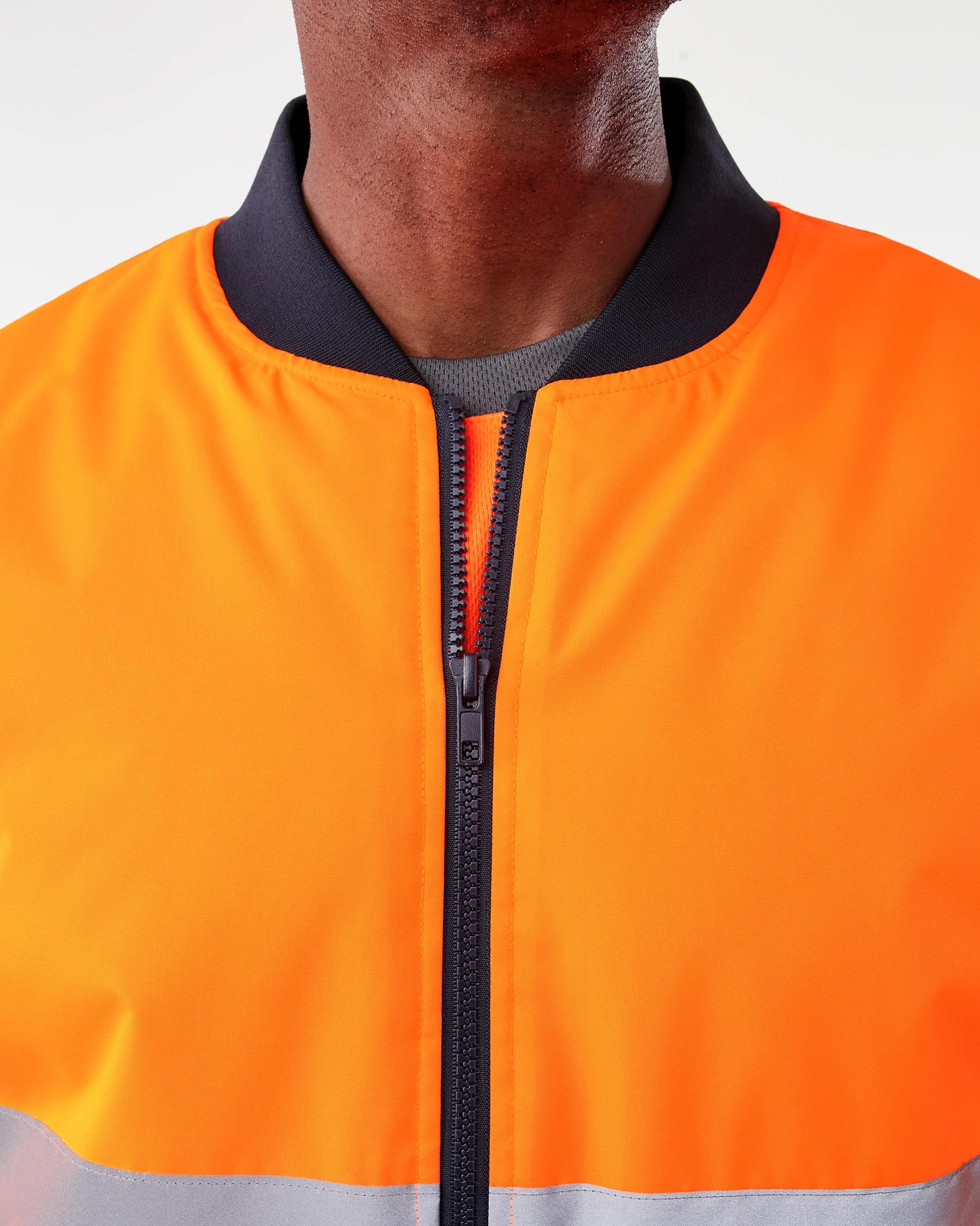 6 Hi-Visibility Reflective Bomber Jacket Orange, 6 of 9