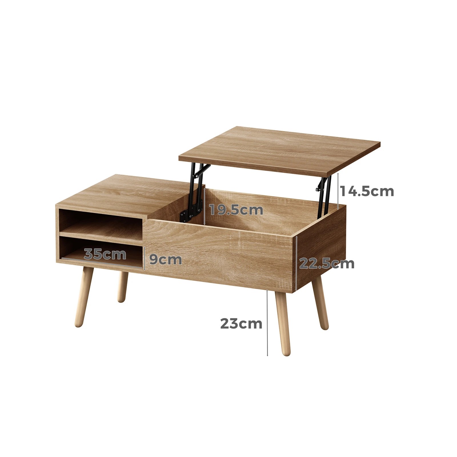 8 Alfordson Coffee Table 2-in-1 Lift Up Hidden Storage Wood, 8 of 10