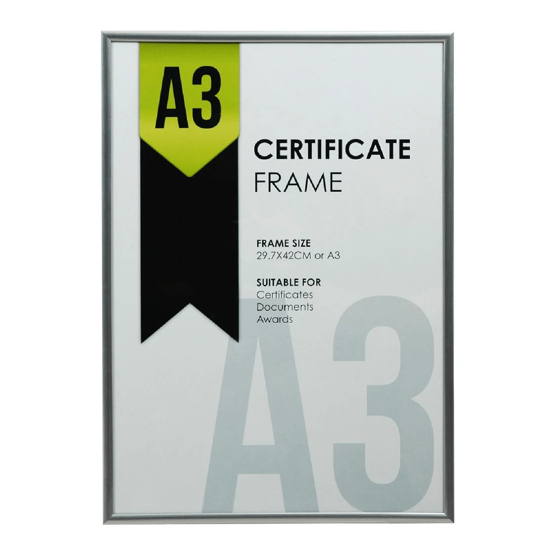 1 A3 Certificate Frame Silver, 1 of 3