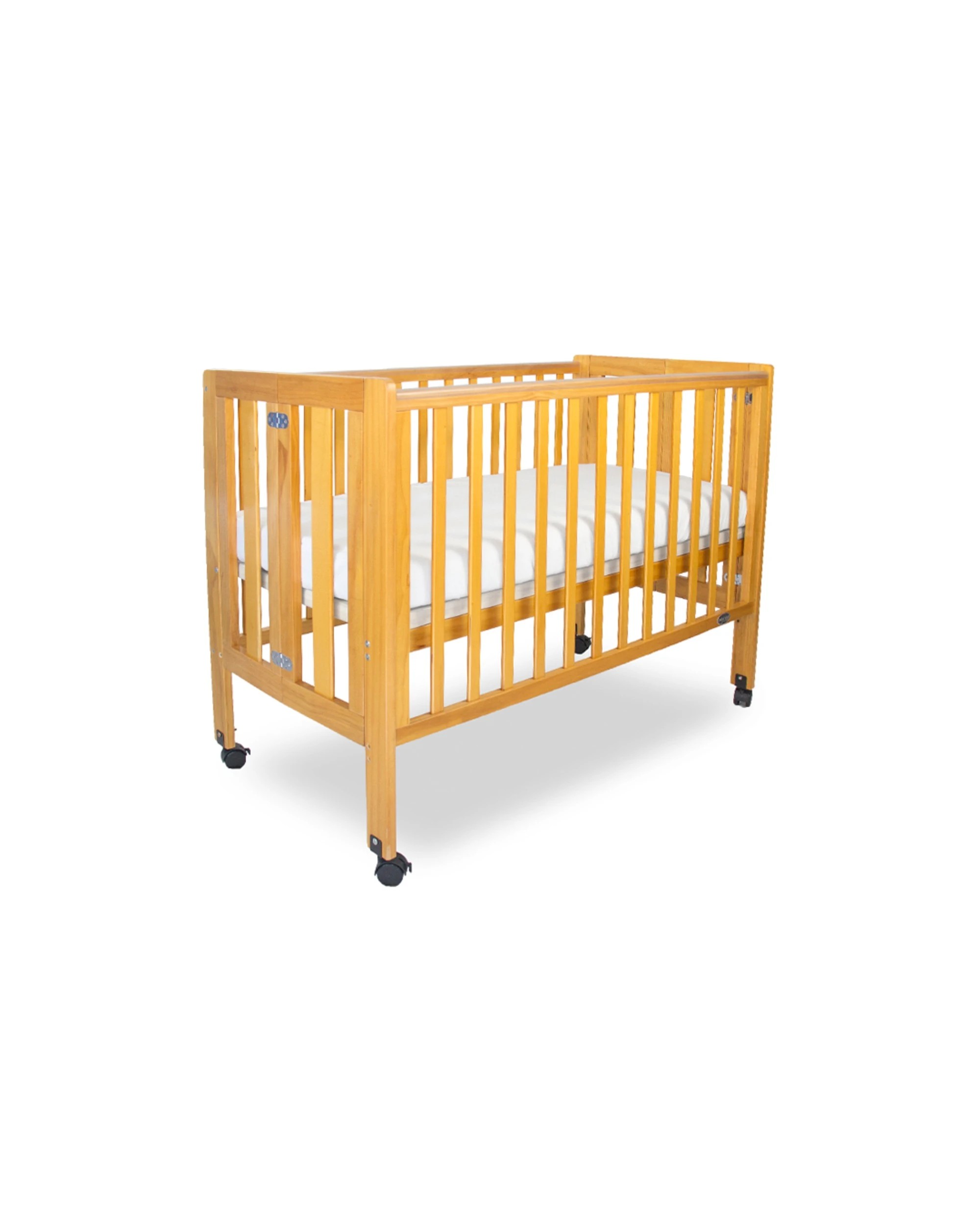 1 Babyhood Fold N Go Timber Cot - Blue, 1 of 5