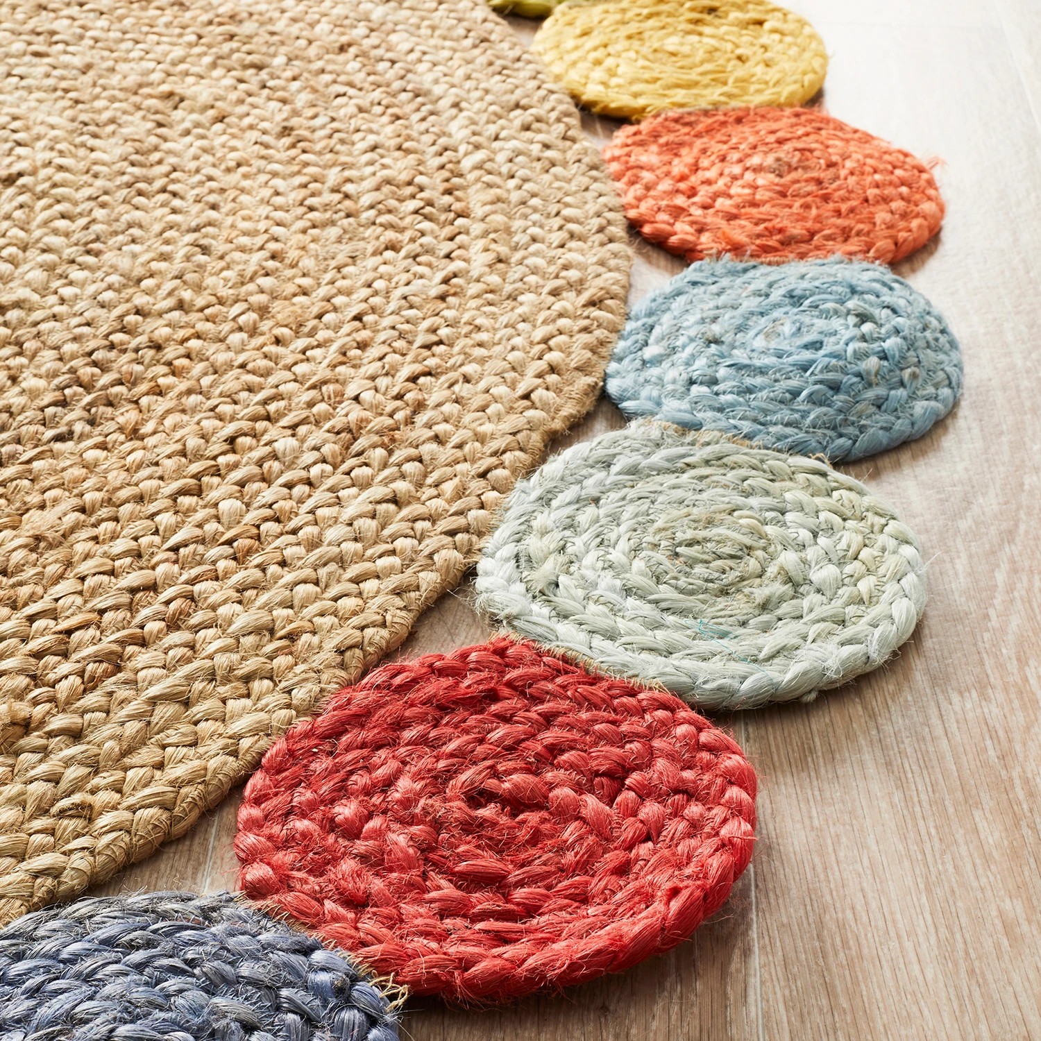 4 Common Ground Rugs Solace Tutti 150x150cm - Small Round Handwoven Jute Rug - Natural, 4 of 6