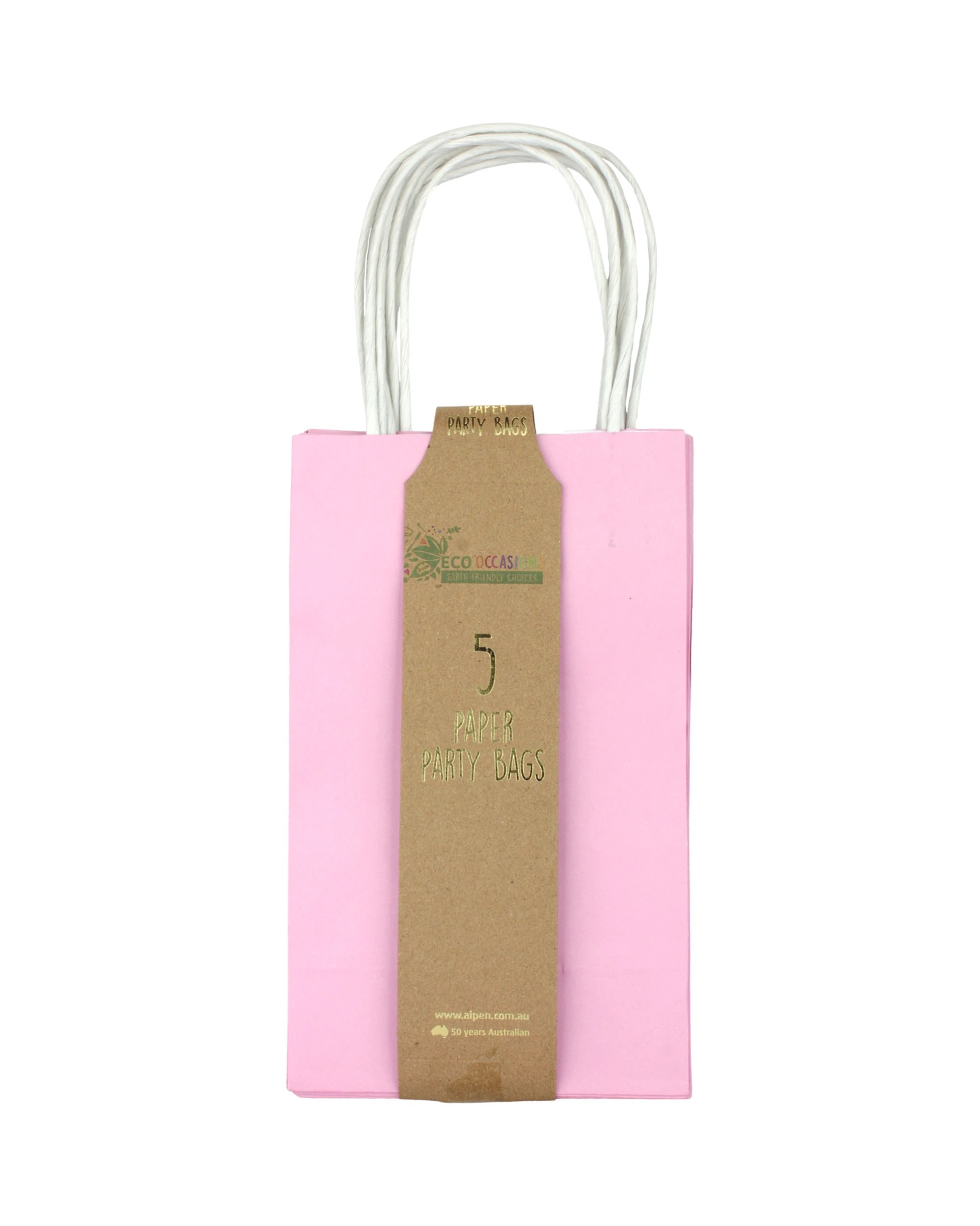 3 Alpen Pastel Paper Gift Bags 21.5cm Pack of 5 - Pink, 3 of 3