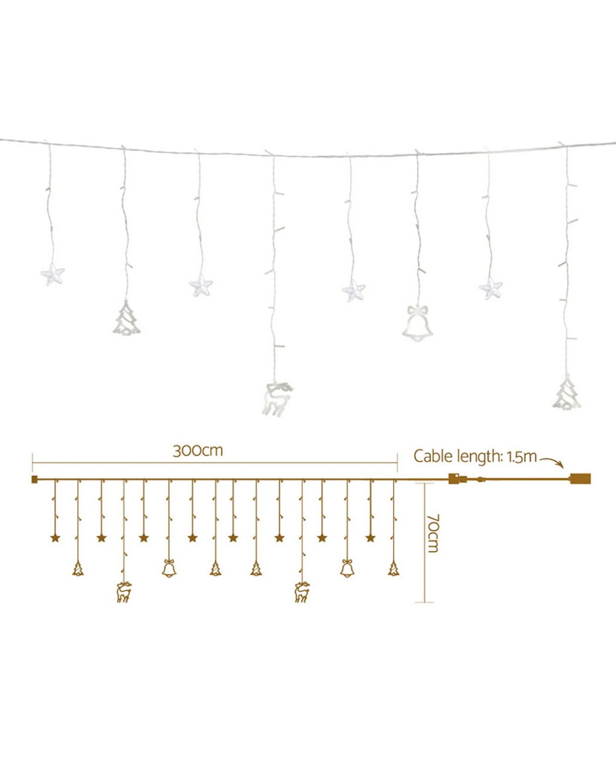2 Jingle Jollys 3m Christmas Icicle Lights String Lights 138 Led
 - White, 2 of 3