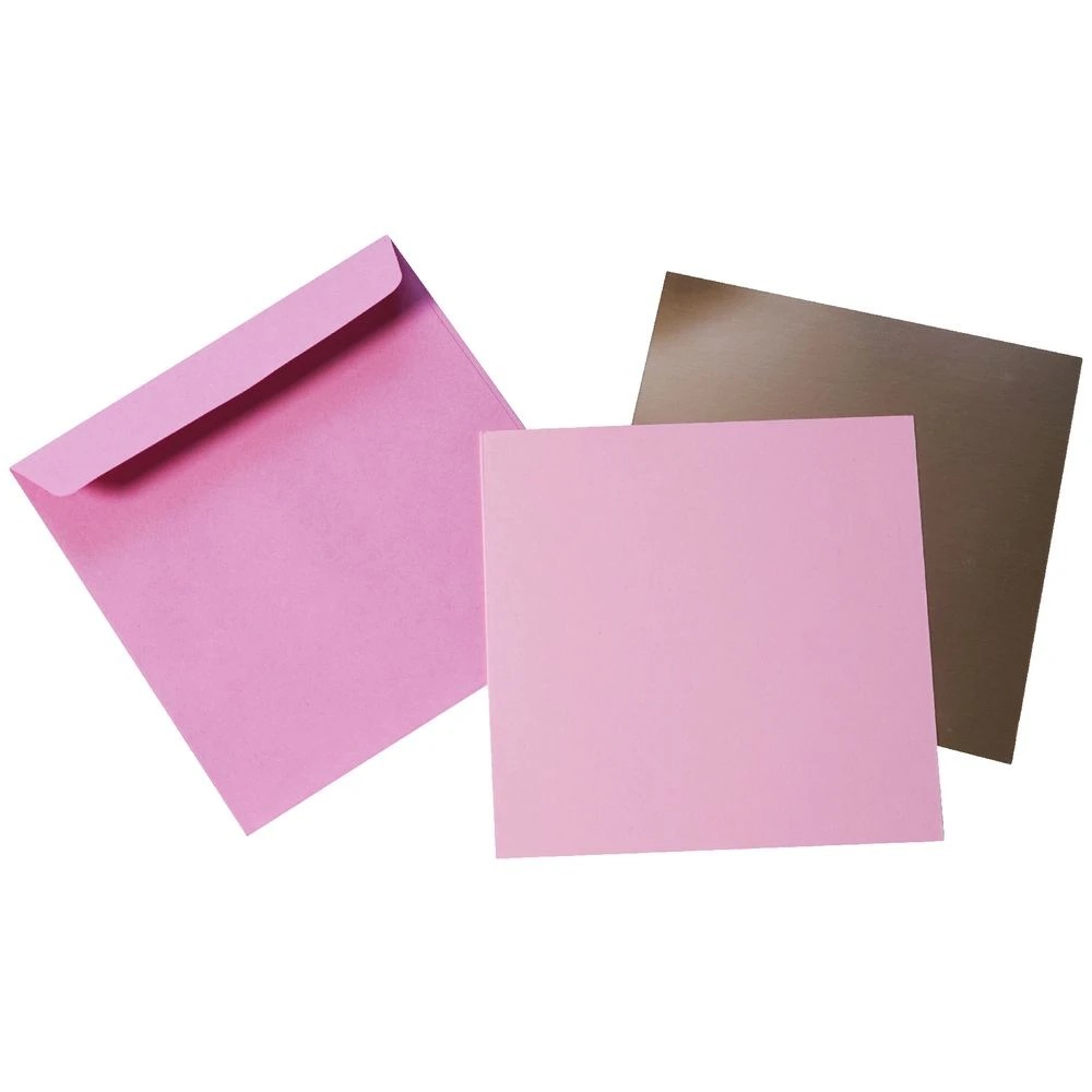 3 Qcut Square Folding Cards Set Azalea Pink Pastel/Rose Gold, 3 of 3