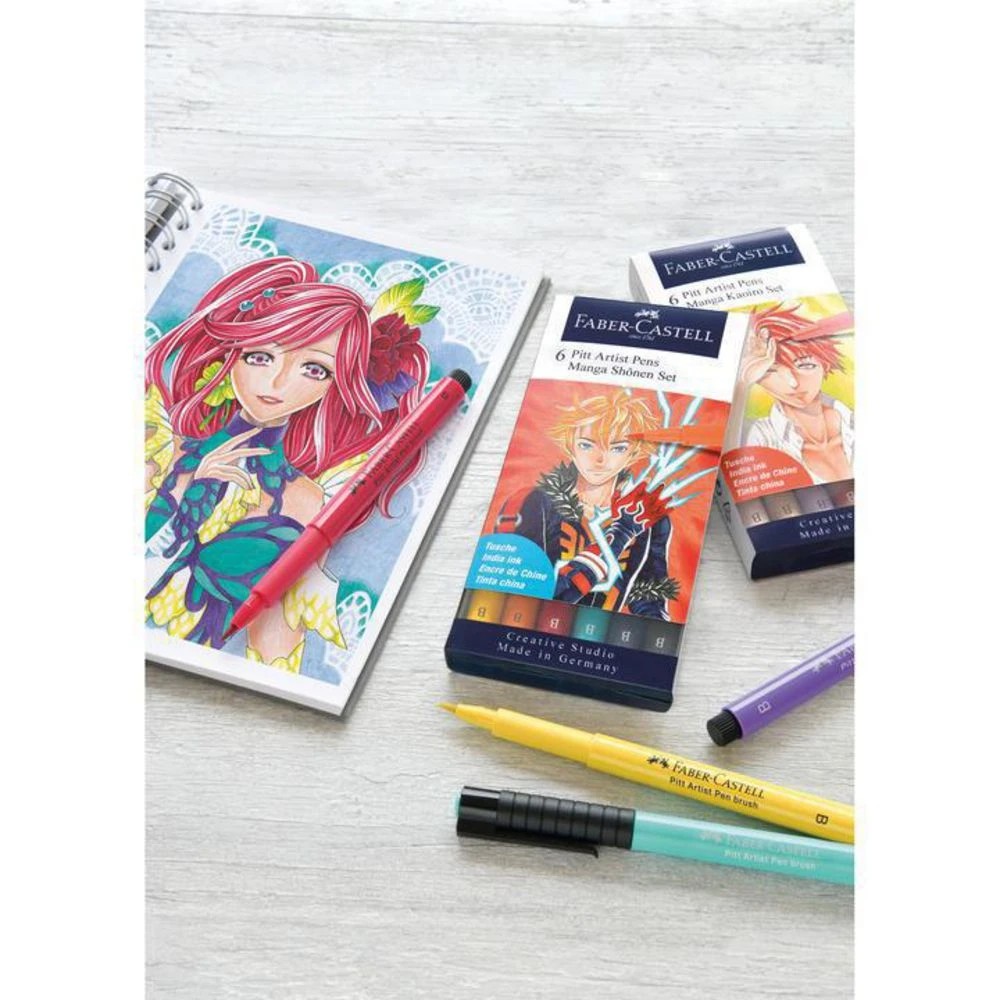 2 Faber-Castell Pitt Artist Pen Manga Set 6 Pack, 2 of 2