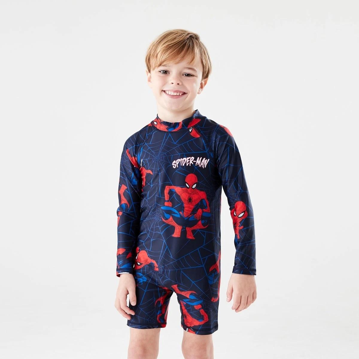 1 Spider-Man License Long Sleeve Swimsuit Spiderman, 1 of 6