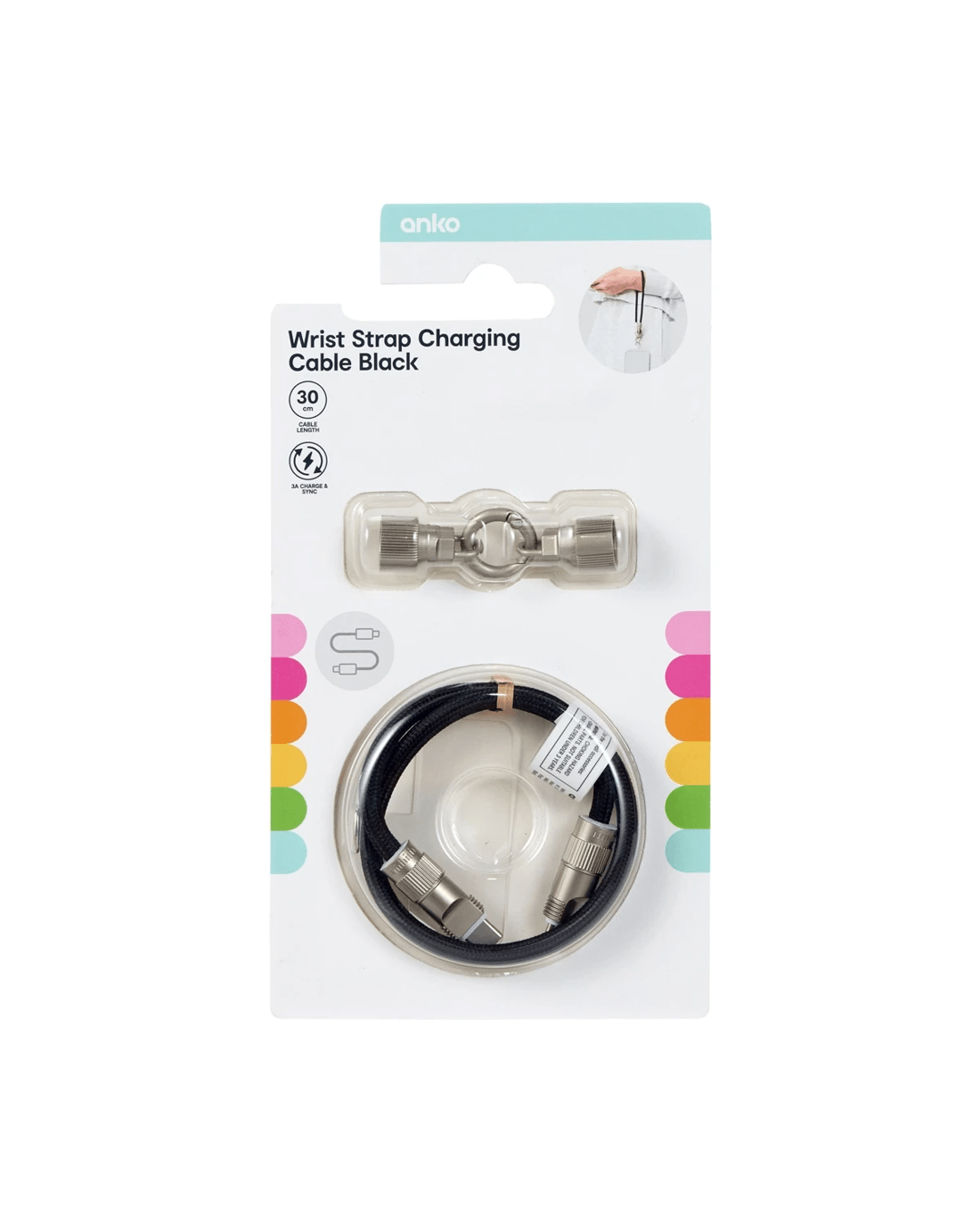 9 Wrist Strap Charging Cable - Black, 9 of 9