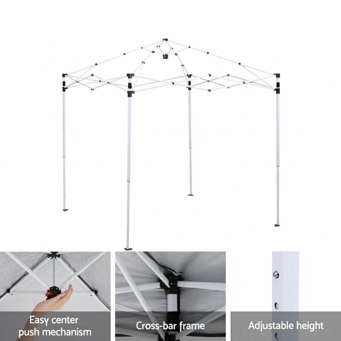 6 Instahut Gazebo 2x2m Outdoor Patio Garden Marquee Shade - Black, 6 of 6