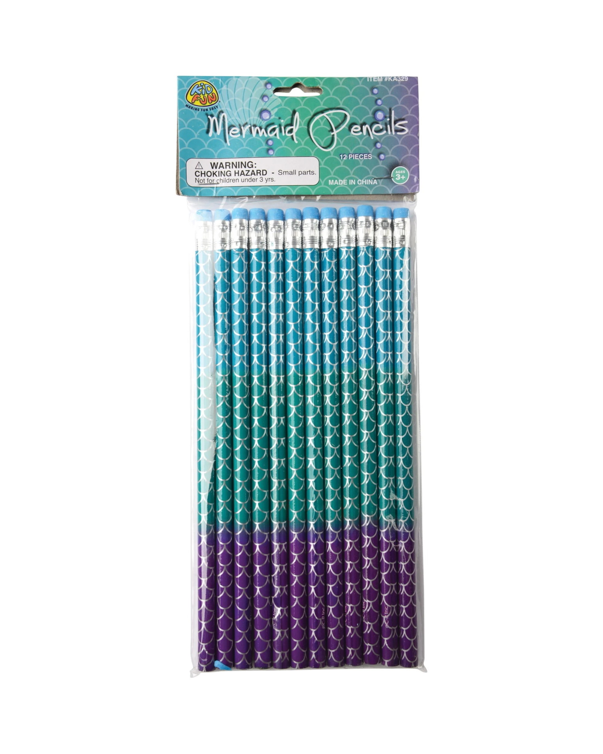 1 Partyrama Mermaid Scale Pencils Pack of 12, 1 of 3