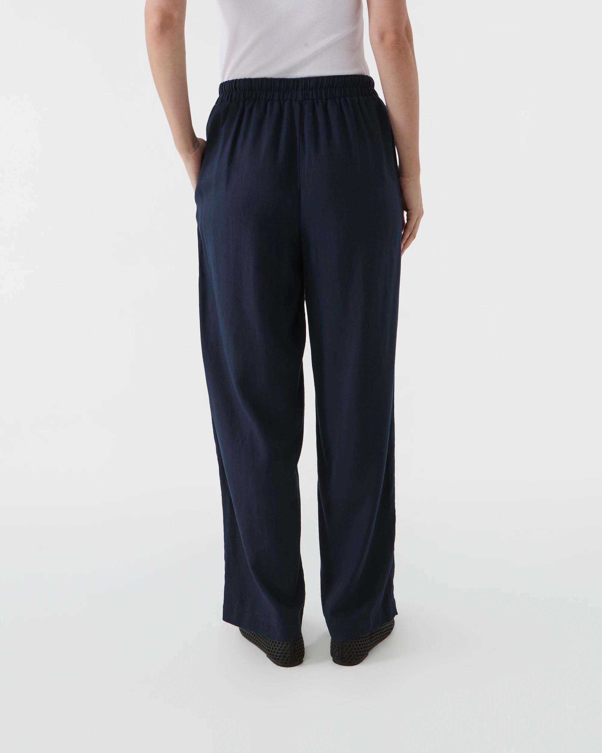 3 Linen Blend Straight Leg Pants Night Nvy, 3 of 6