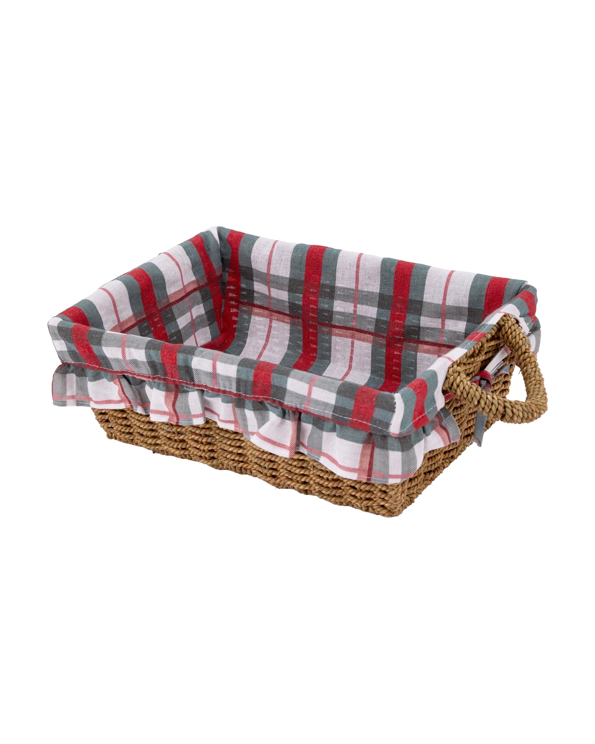 1 Christmas Basket with Plaid Liner, 1 of 5