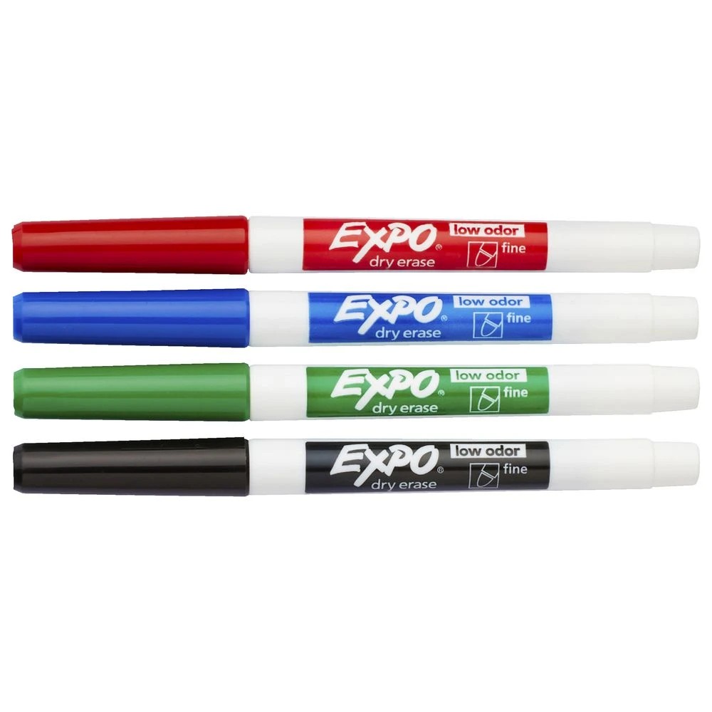2 Expo Fine Whiteboard Markers Bullet Assorted 4 Pack, 2 of 4