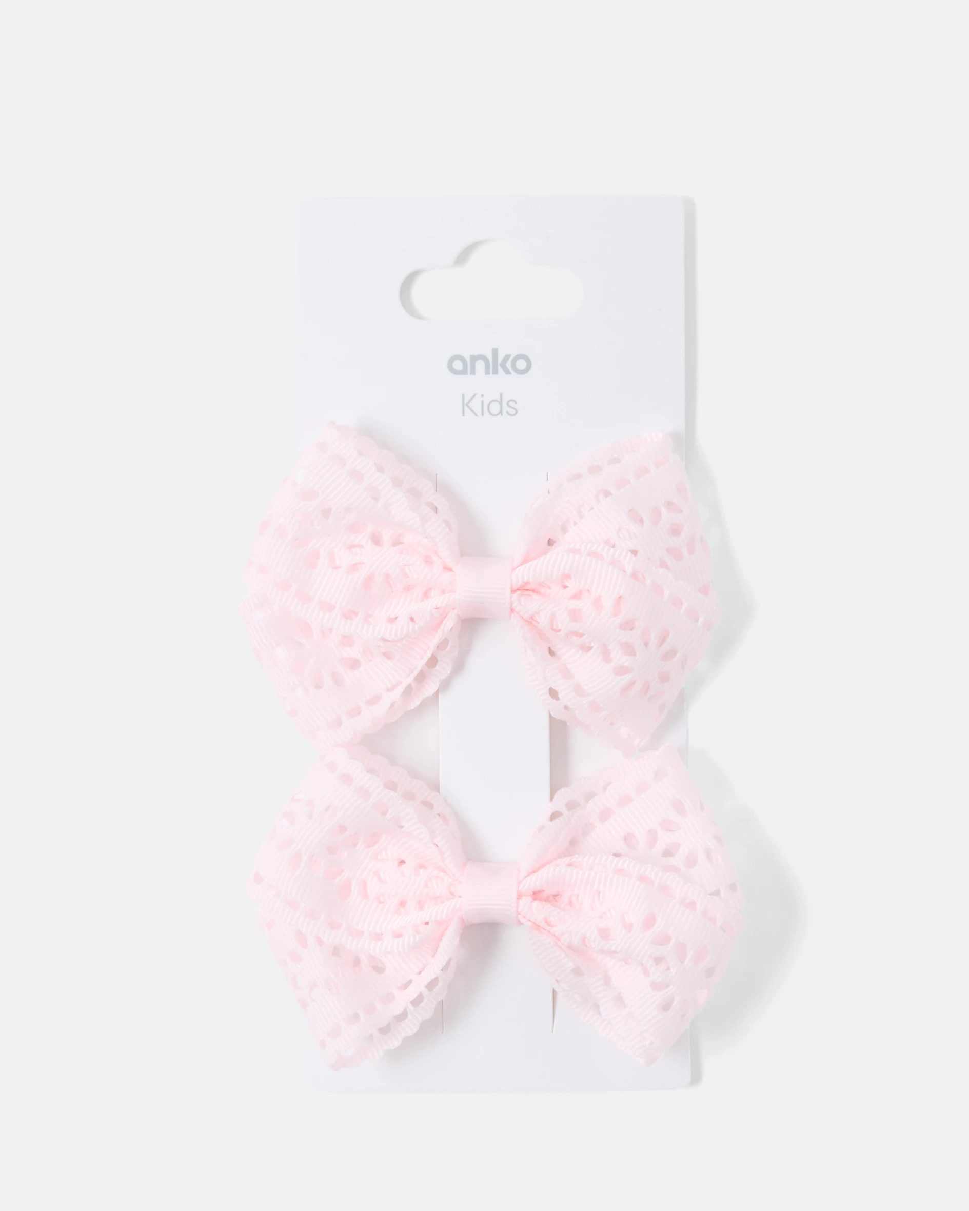 4 2 Pack Pink Laser Cut Bow Hair Clips, 4 of 4