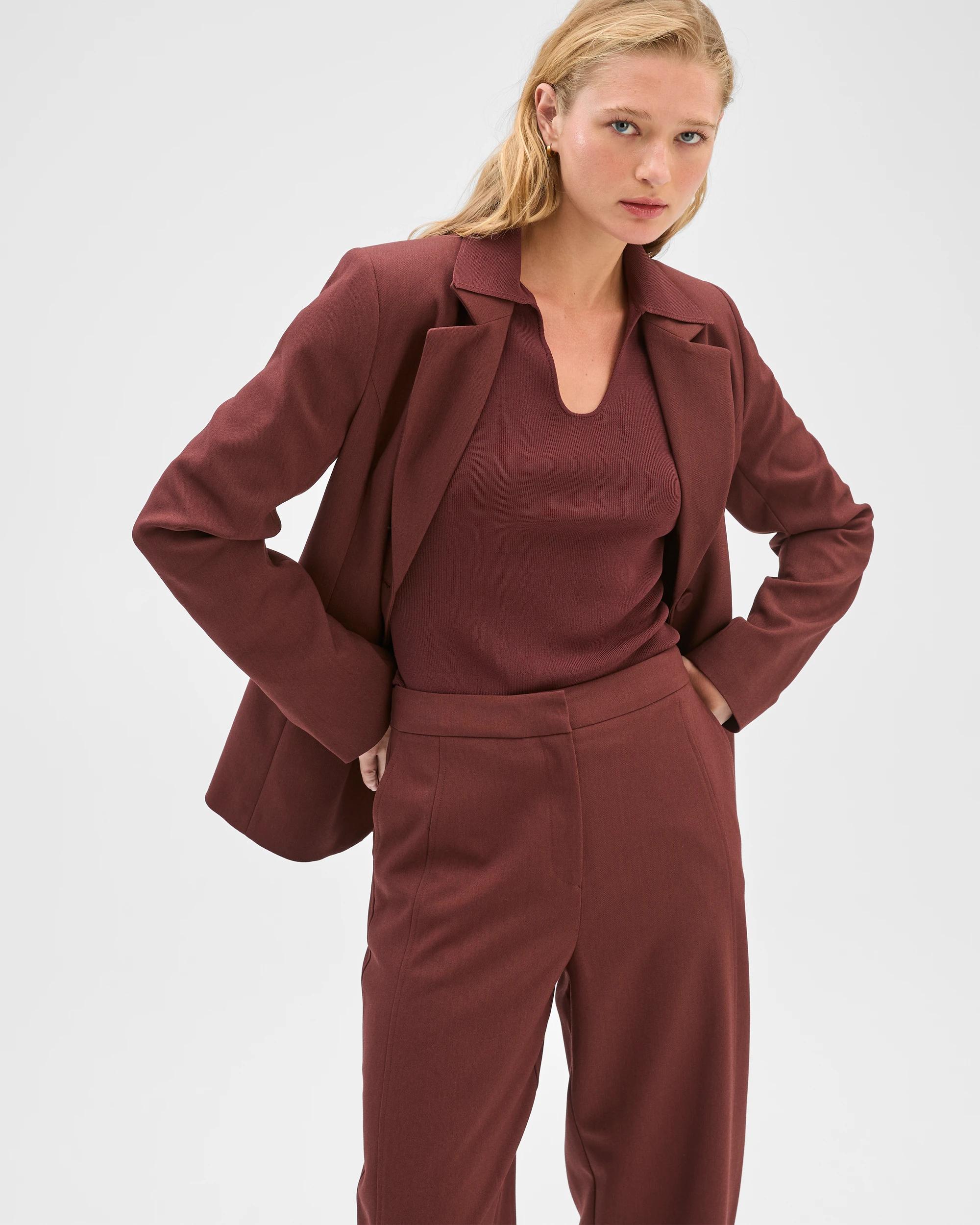 1 Preview Single Breasted Blazer RUM RAISIN, 1 of 10