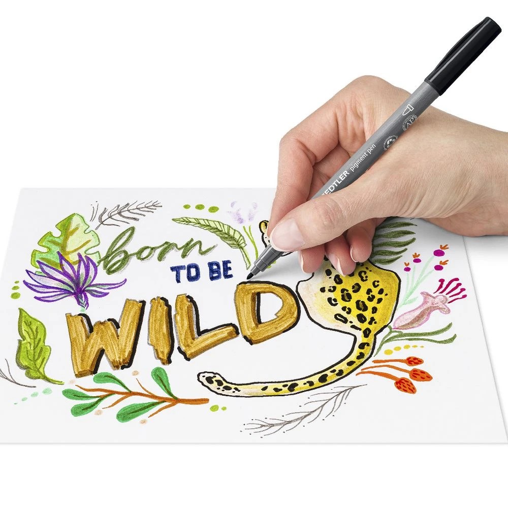 3 Staedtler Pigment Arts Pens Black 2 Pack, 3 of 7