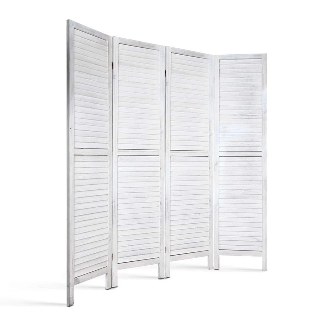 4 Artiss 4 Panel Room Divider Screen 163x170cm Louver - White, 4 of 8