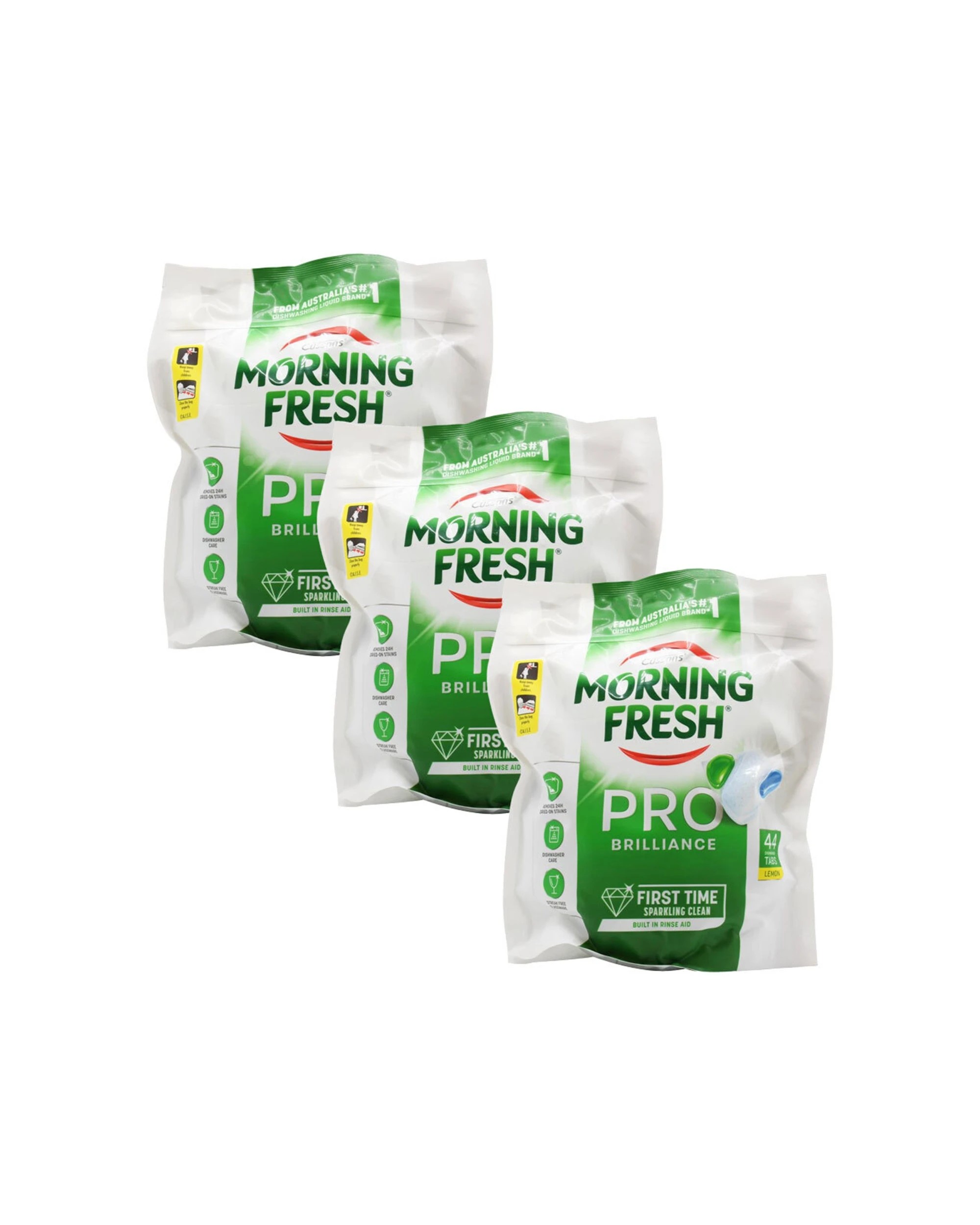 1 Morning Fresh 3x 44pc Pro Brilliance Dishwasher Tablets Lemon - Multi, 1 of 3