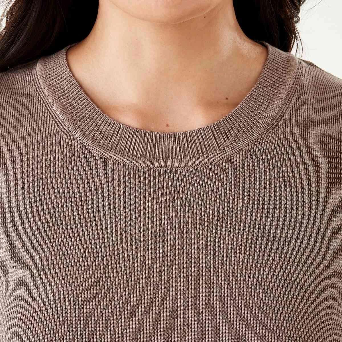 5 Short Sleeve True Knit Fitted T-shirt DEEP TAUPE, 5 of 5