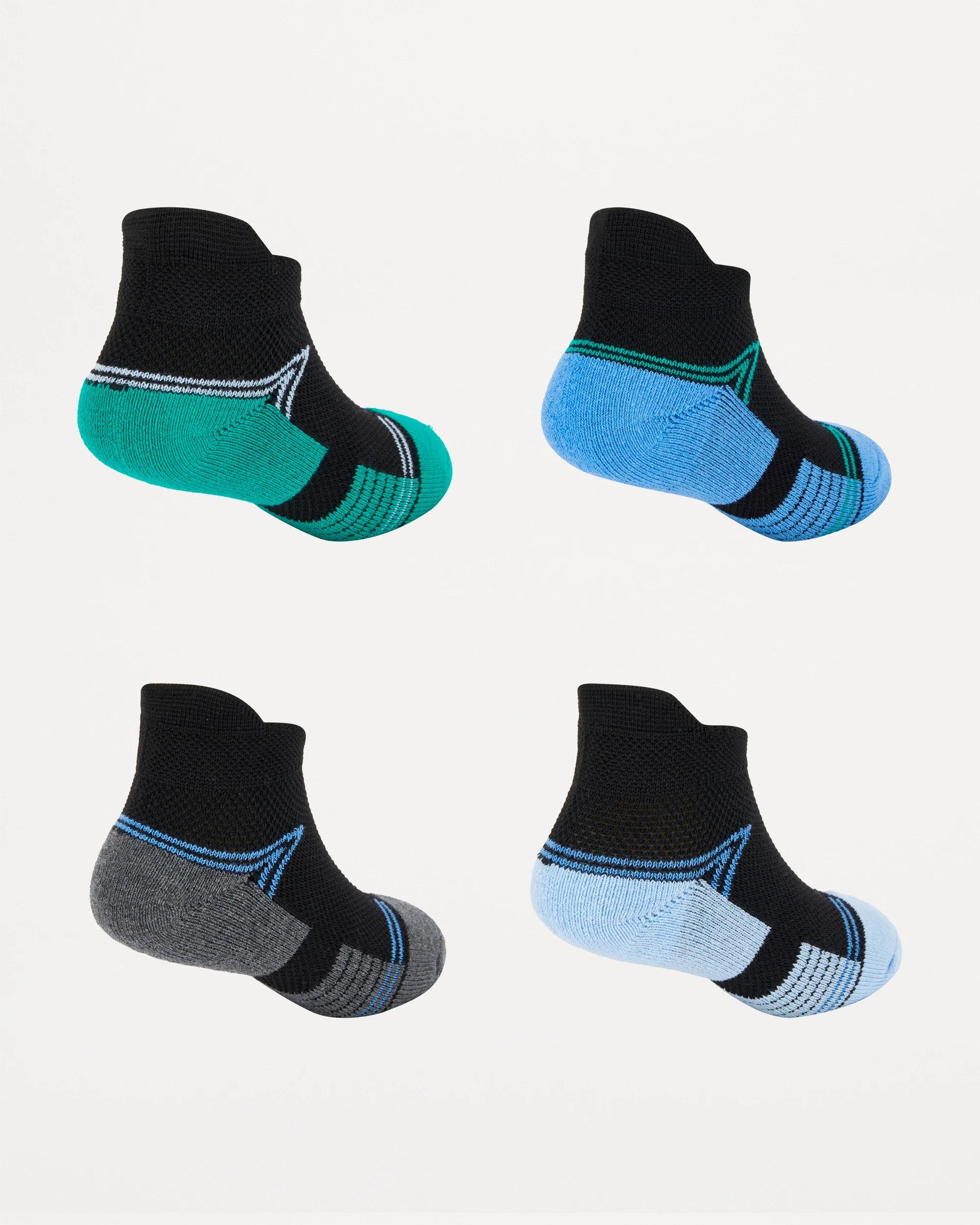 2 4 Pack Mesh Sports Low Cut Socks Black/blue, 2 of 3