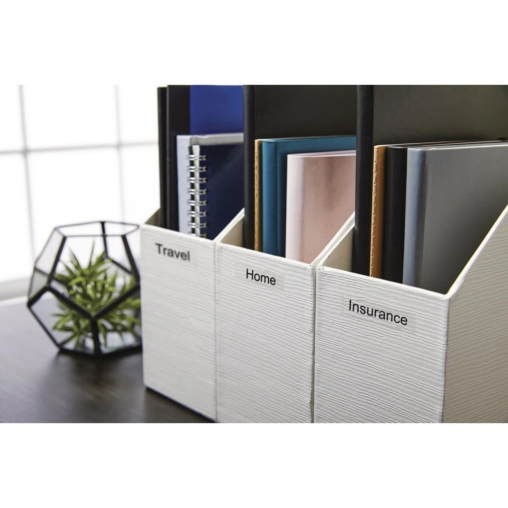 4 DYMO D1 Label Tape 12mm x 7m Black on Clear, 4 of 4