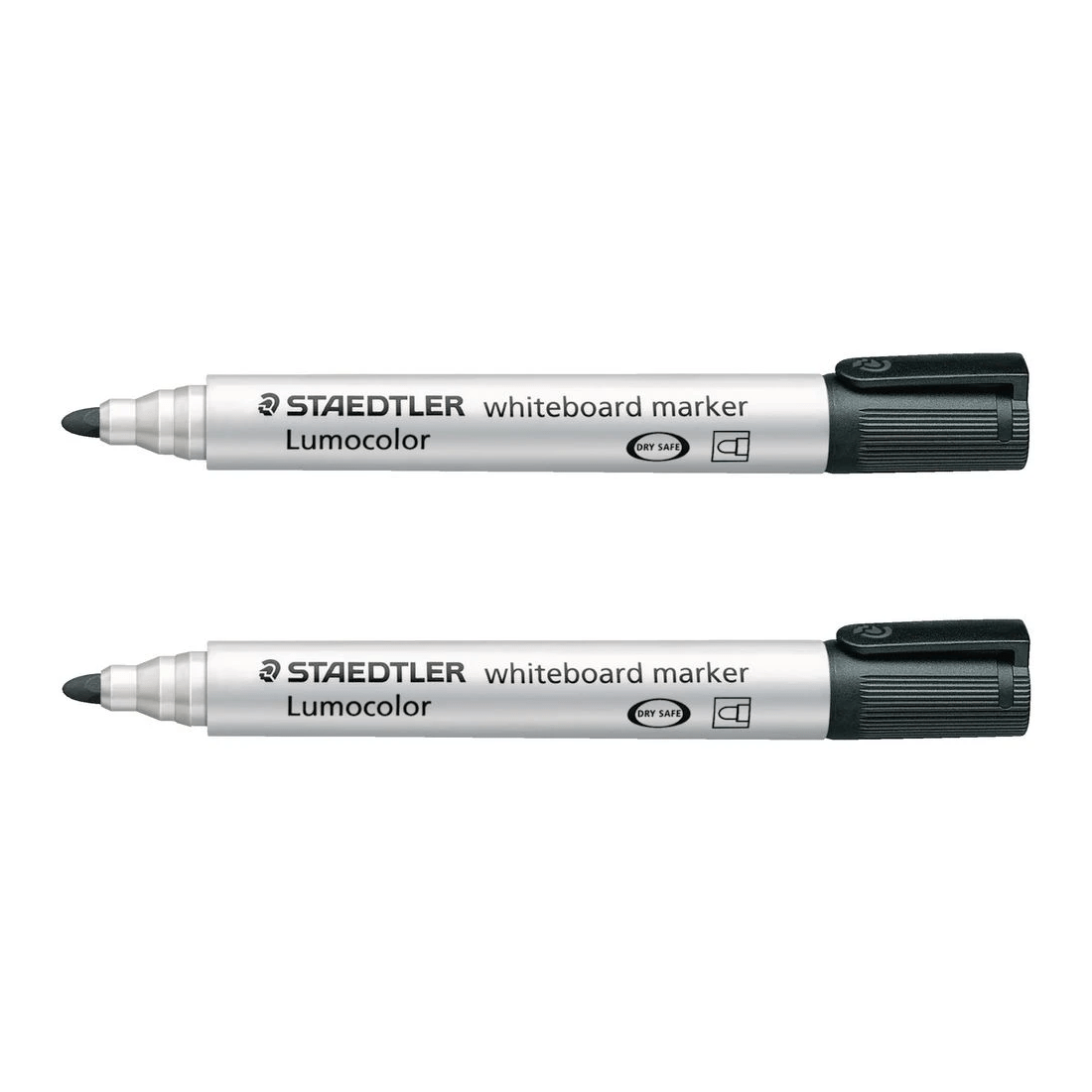 3 Staedtler Lumocolor Whiteboard Marker Bullet Black 2 Pack, 3 of 4