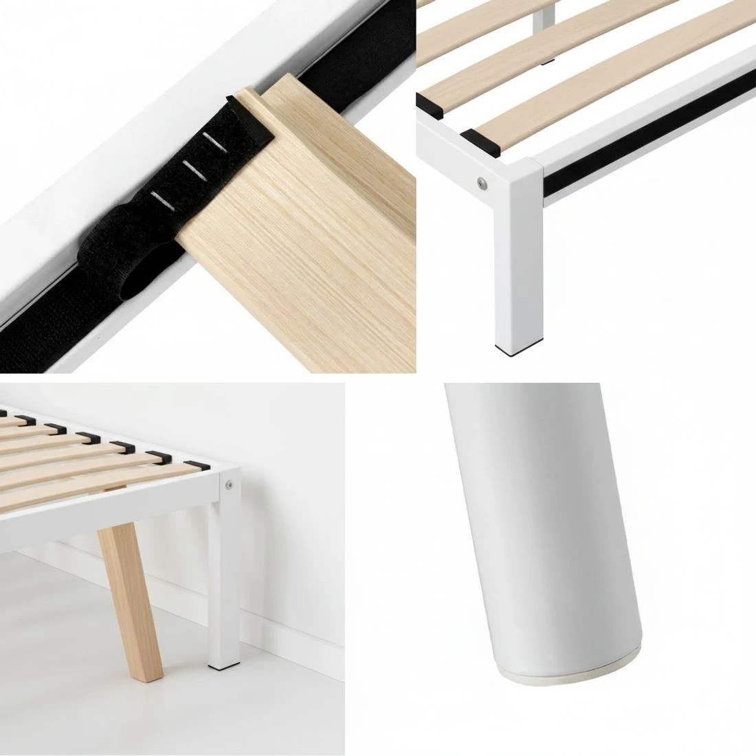 7 Artiss Bed Frame Single Size Metal Frame GROA - White, 7 of 7