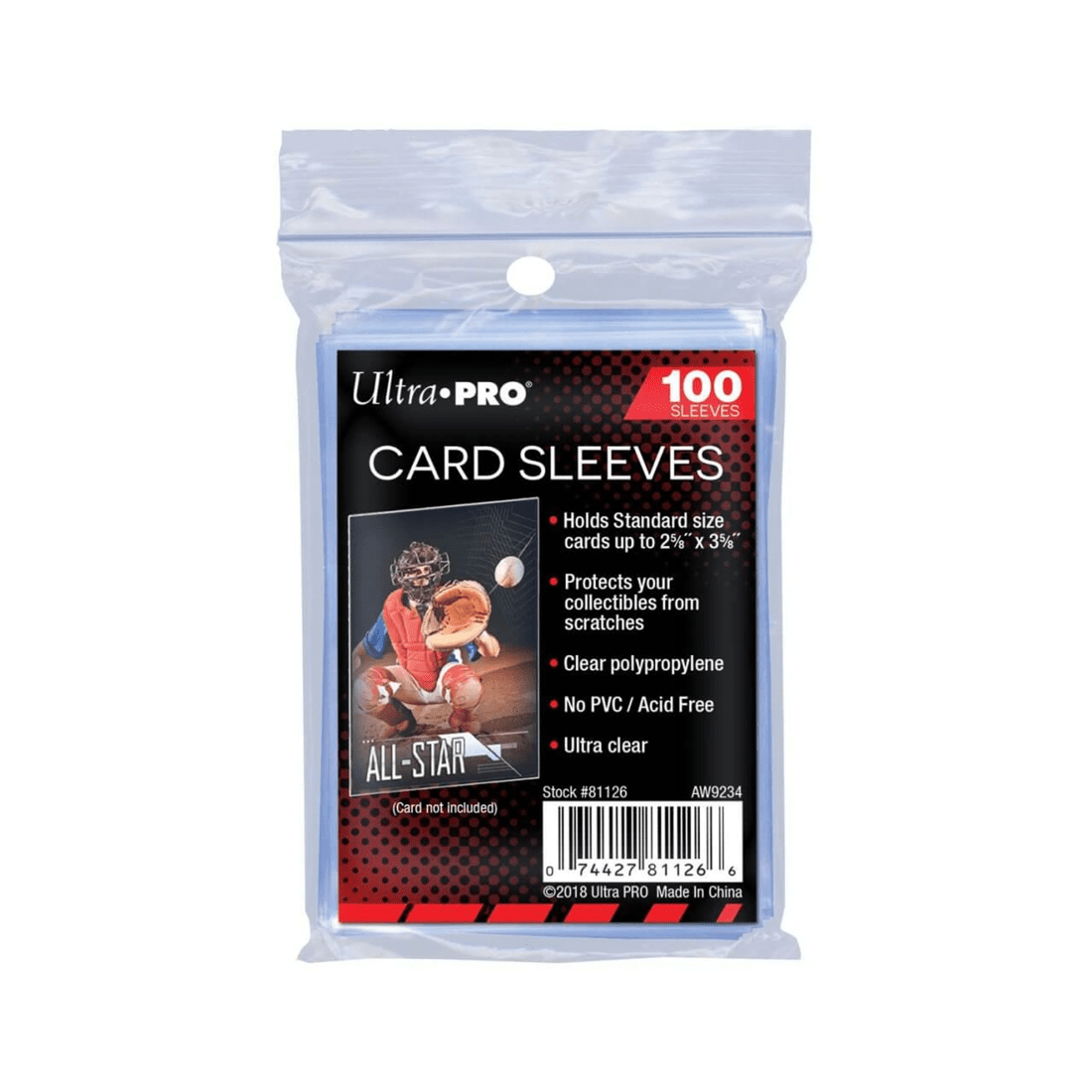 1 Ultra Pro 2.5 inch x 3.5 inch Soft Card Sleeves 100 Pack - Clear, 1 of 1