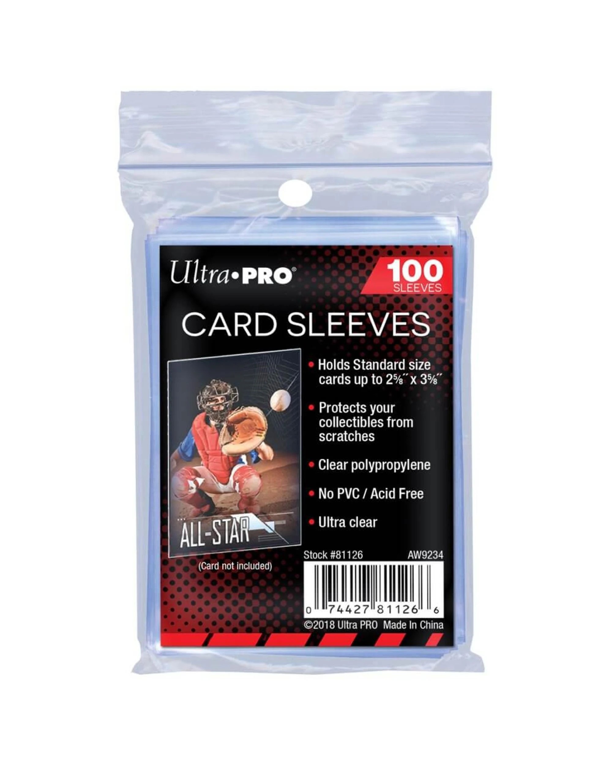 1 Ultra Pro 2.5 inch x 3.5 inch Soft Card Sleeves 100 Pack - Clear, 1 of 1