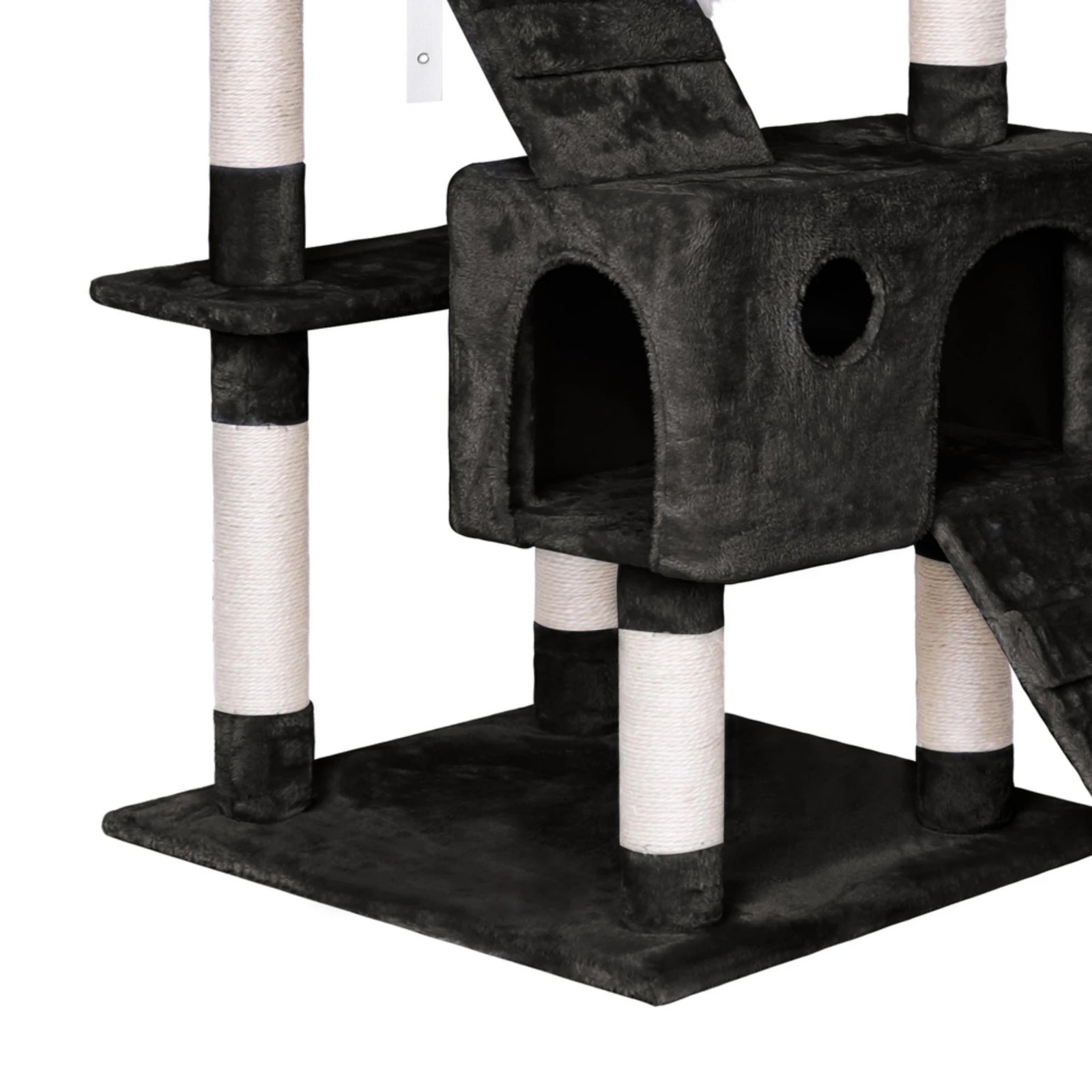 3 Beastie Cat Tree Scratcher Tower Scratching Post Condo House Furniture Wood 180CM - Black, 3 of 6