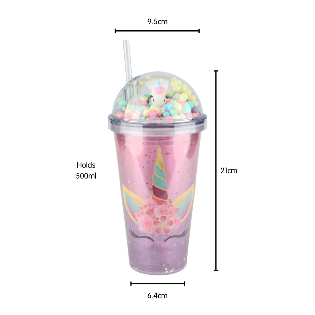 3 Partyrama Unicorn Sparkly Tumbler Cup with Straw, 3 of 3