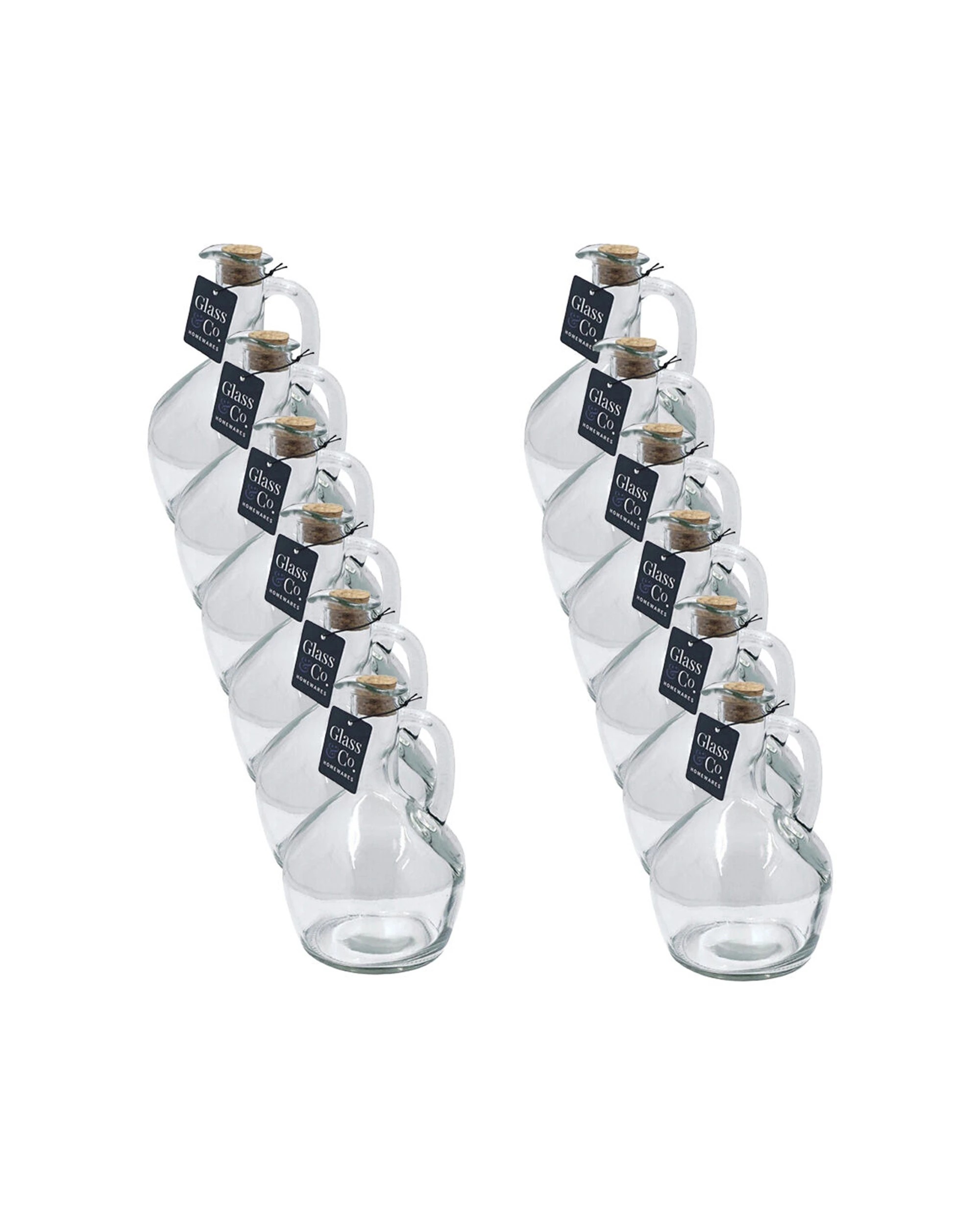 1 Glass & Co 12PK Cork Lid Oil Dispenser Cooking Utensil Bottle With Stopper 420ml - White, 1 of 1