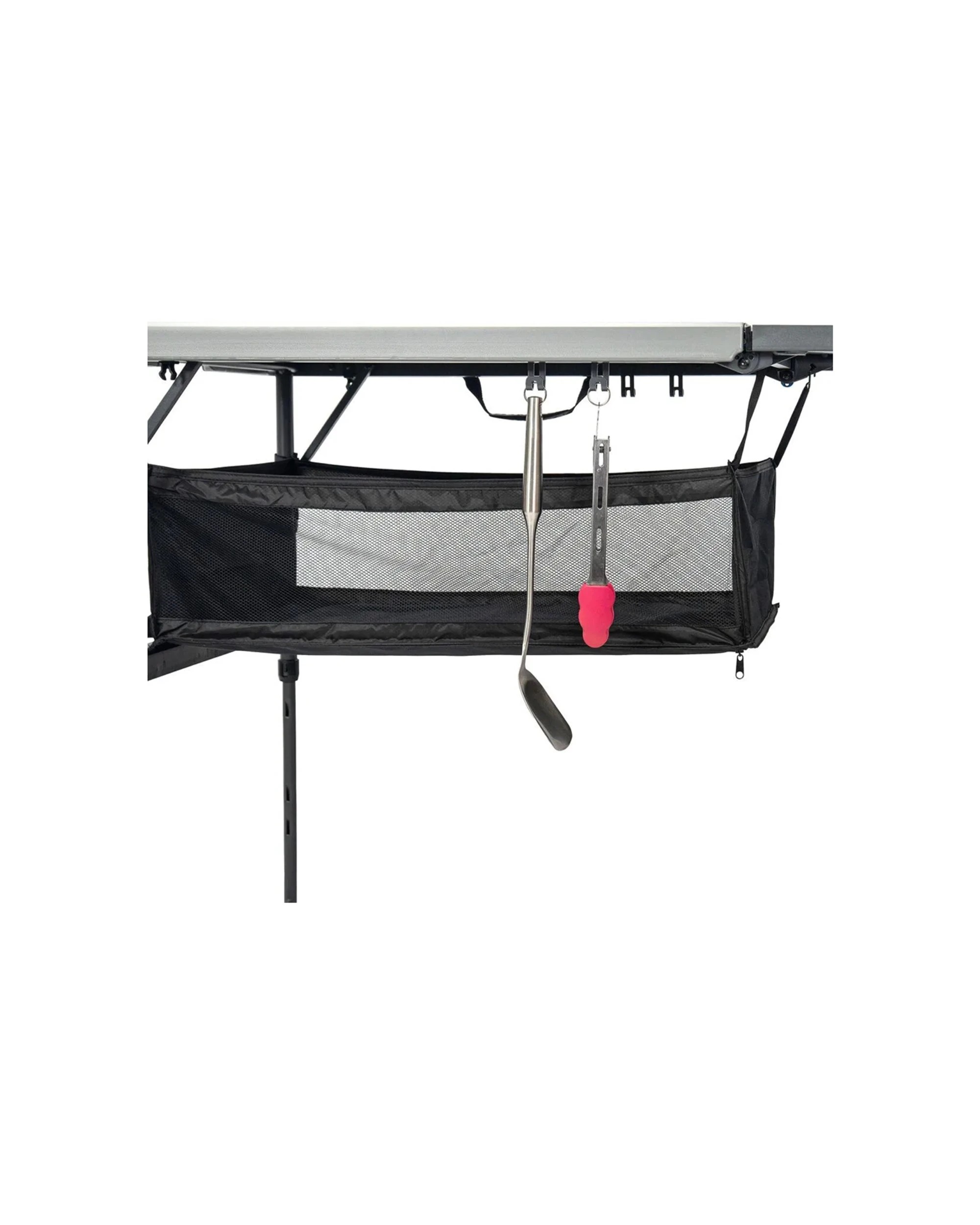 7 Quest Foldable Steel Grill Table Adjustable Height With Organiser - Black, 7 of 9