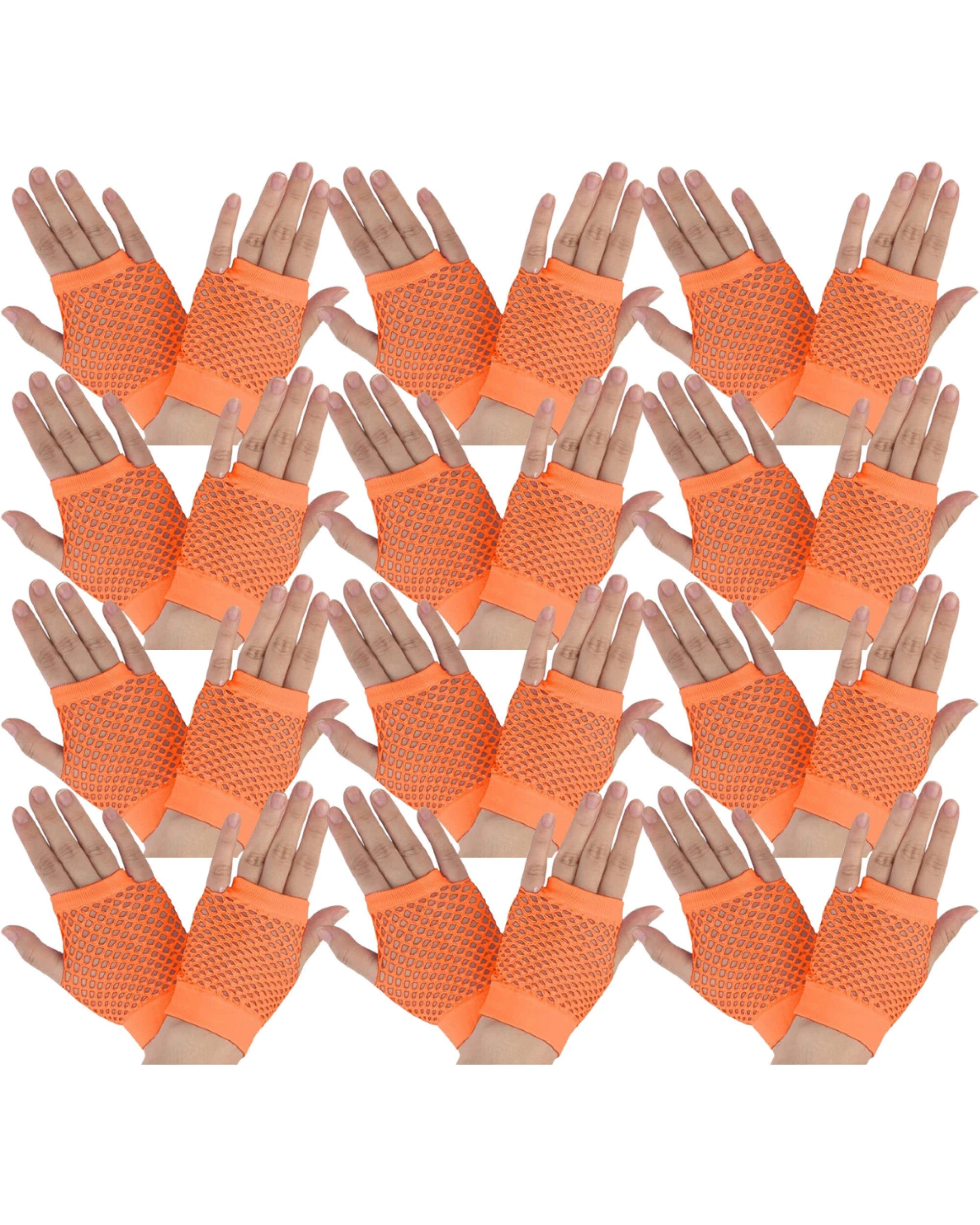 1 BR Costumes Fingerless Fishnet Gloves for Costume Parties 12 Pair Set, 1 of 4